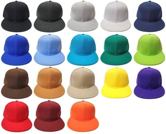 Original Plain Solid Color Fitted Cap w/Flat Bill Baseball Cap Premium Blank Hat