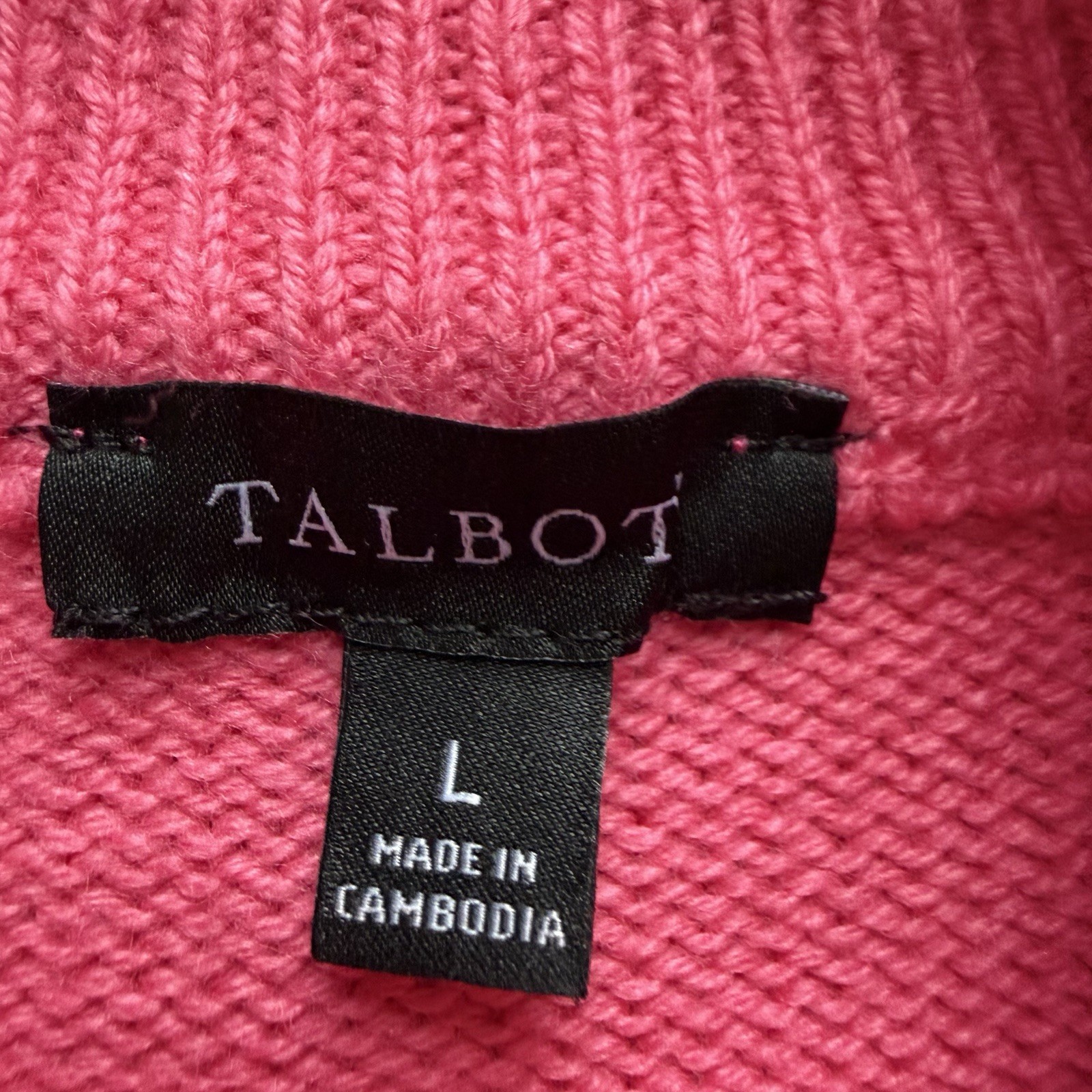 Women’s Talbot Sweater Bright Pink Sz L Girlhoodcore Cottage Core Office Casual
