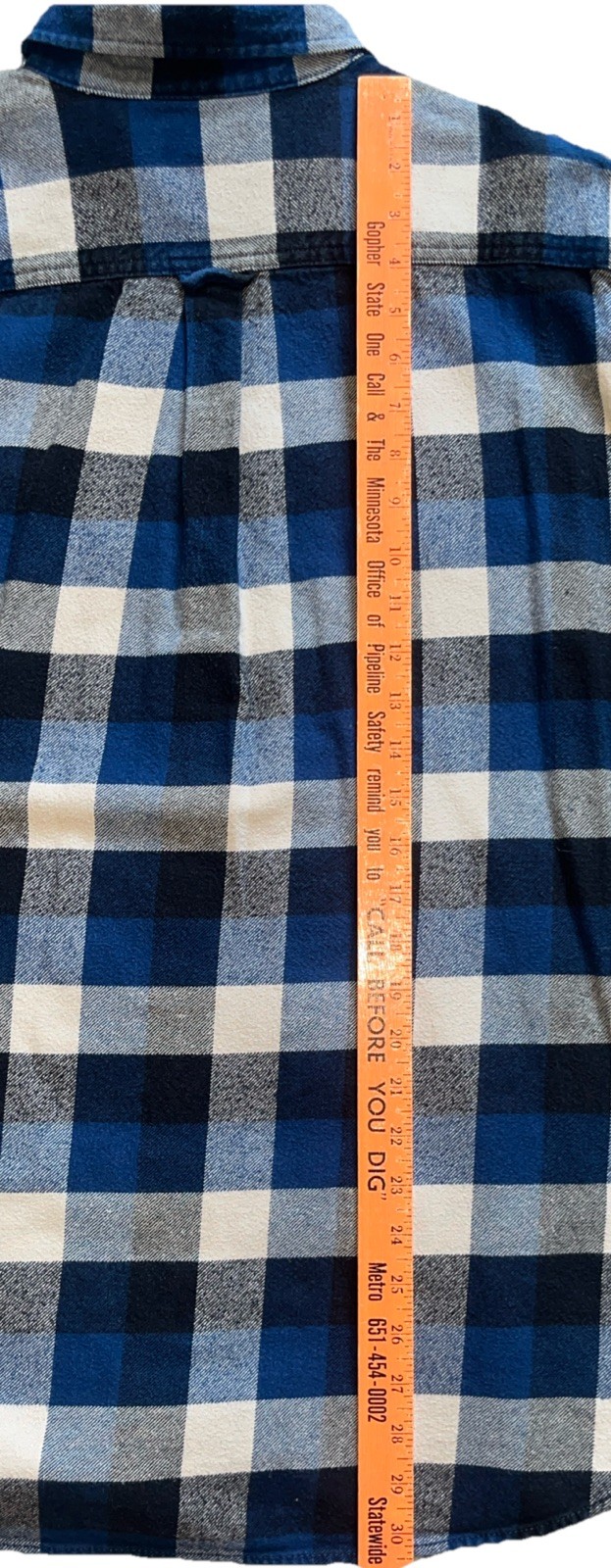 Mens Heavyweight Buffalo Plaid Flannel Shirt L Blue Button Front Lumberjack