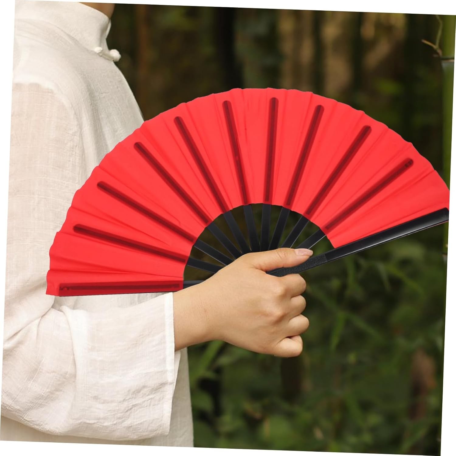 2pcs Asian Folding Hand Fans Bamboo Silk Style Wedding Party Favors Church Gift