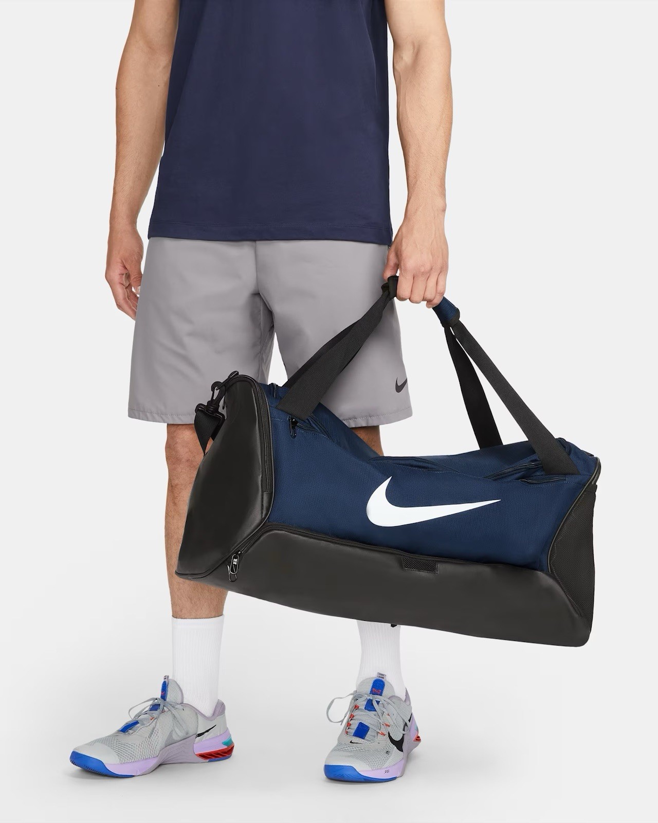 Nike BRASILIA 9.5 Gym Bag Training Duffle MEDIUM Blue/Black/White DH7710-481 60L
