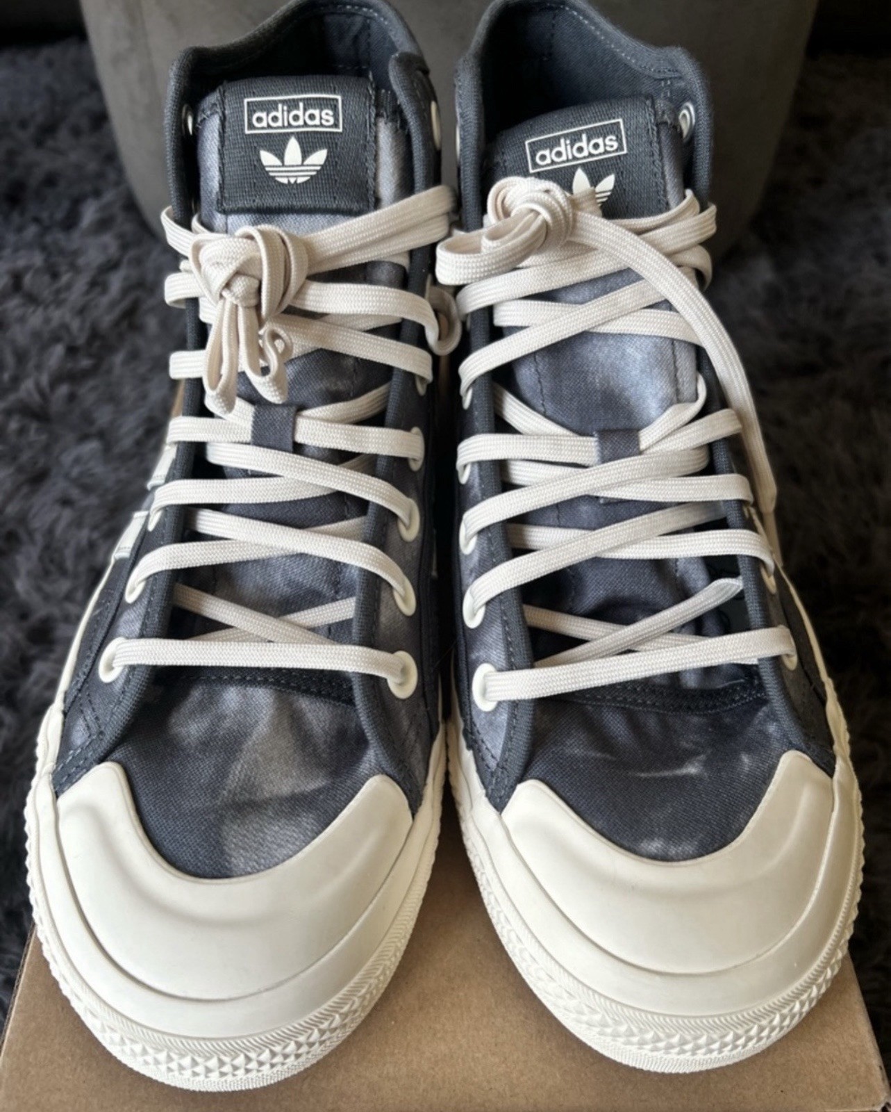 adidas Nizza Hi RF Men’s High Top Bleached Grey Wonder White GX4586 2022 Size 12