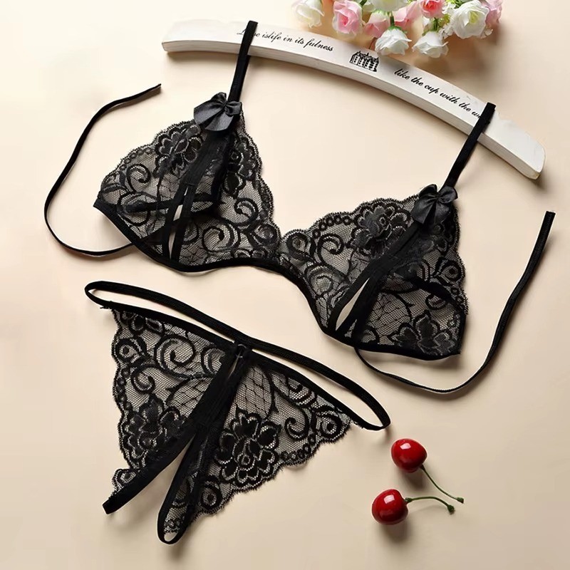 Women Sexy Lingerie Open Bust & Butt Mini Dress Set Crop Top + Skirt Sleepwear