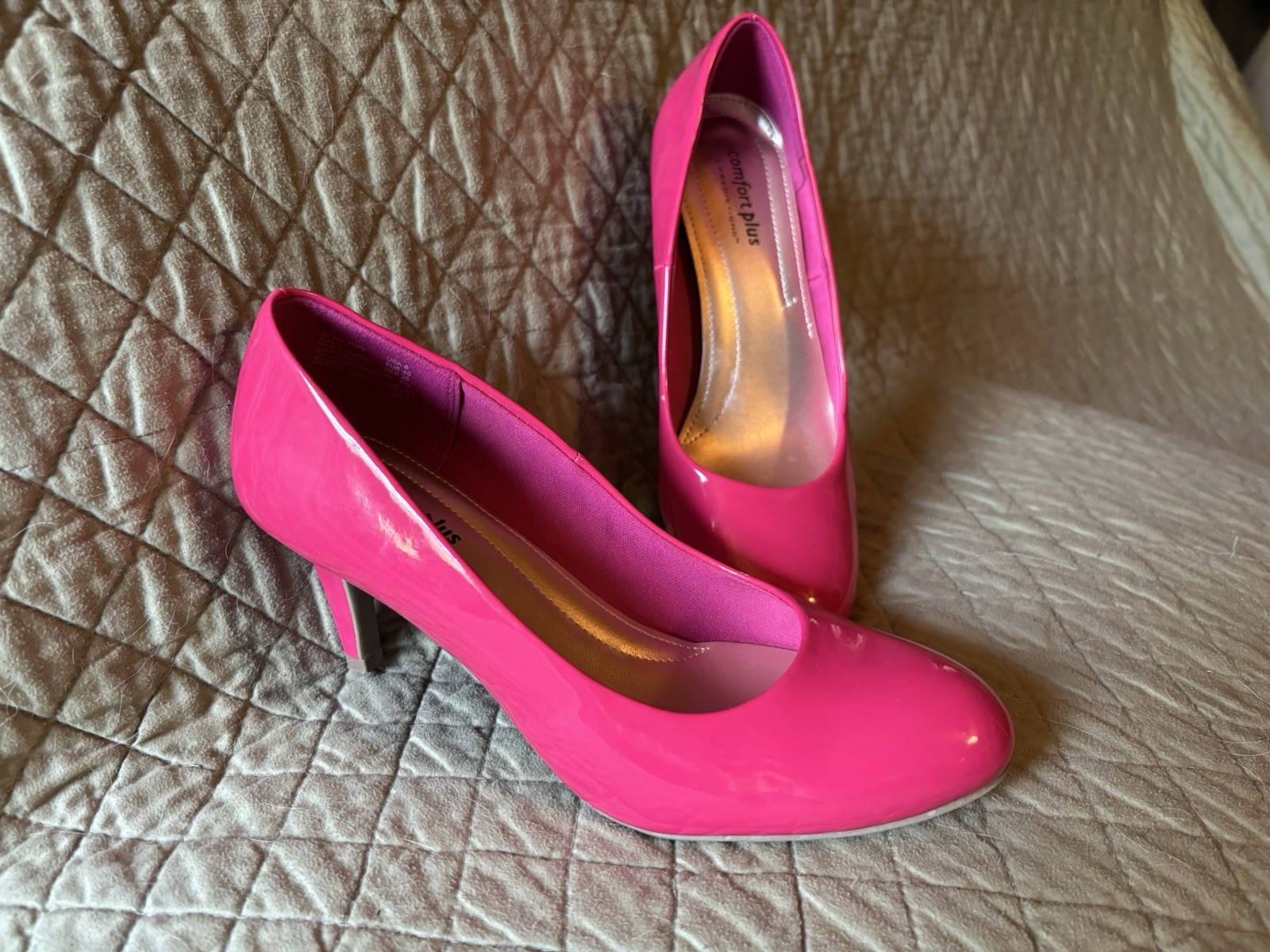 Comfort Plus by Predictions Karmen Women Pump 8 Work Dress Hot Pink Patent Heel