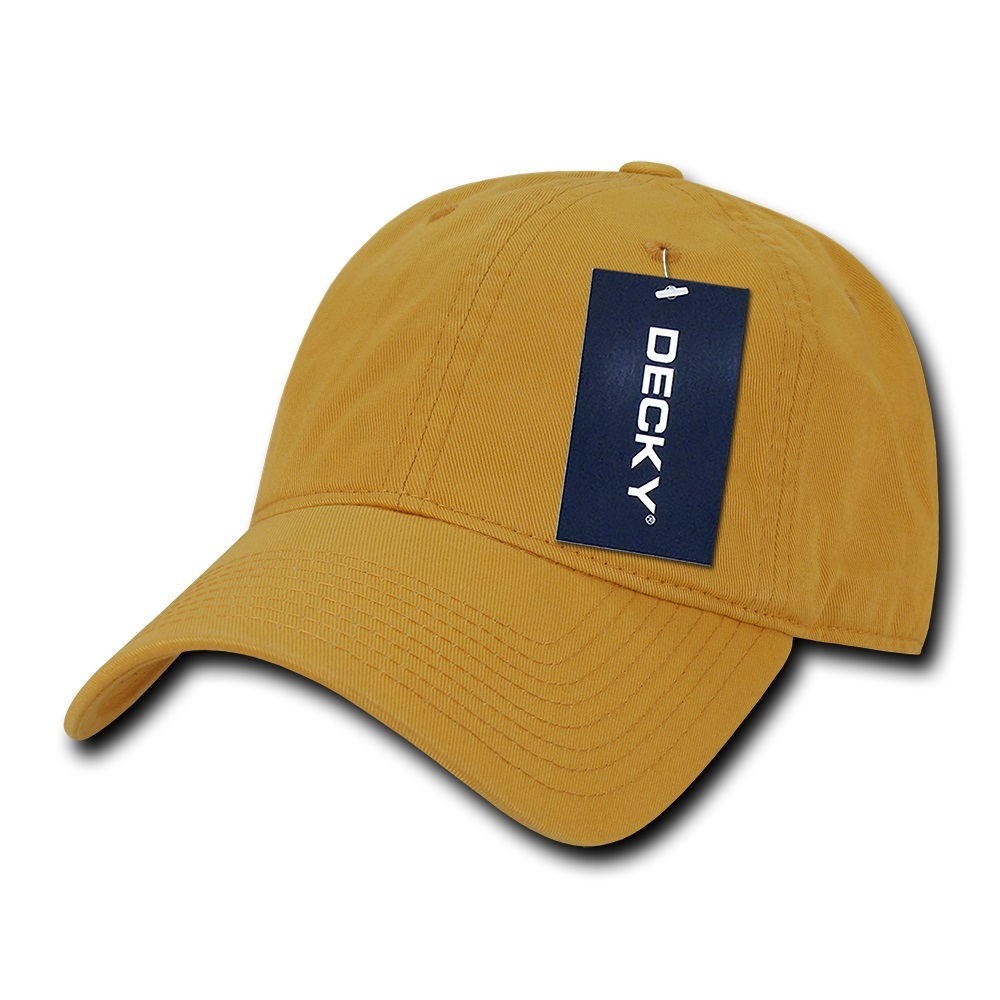 Gold Plain Solid Blank Washed Cotton Polo Style Low Crown Baseball Ball Cap Hat