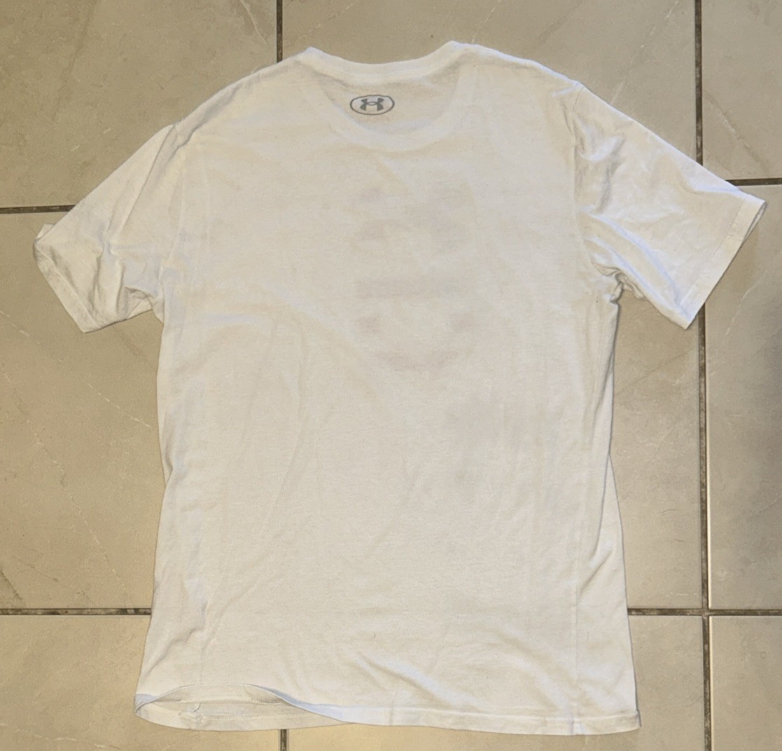 White Under Armour Mens Freedom Baseball USA Icon T-Shirt Size LG