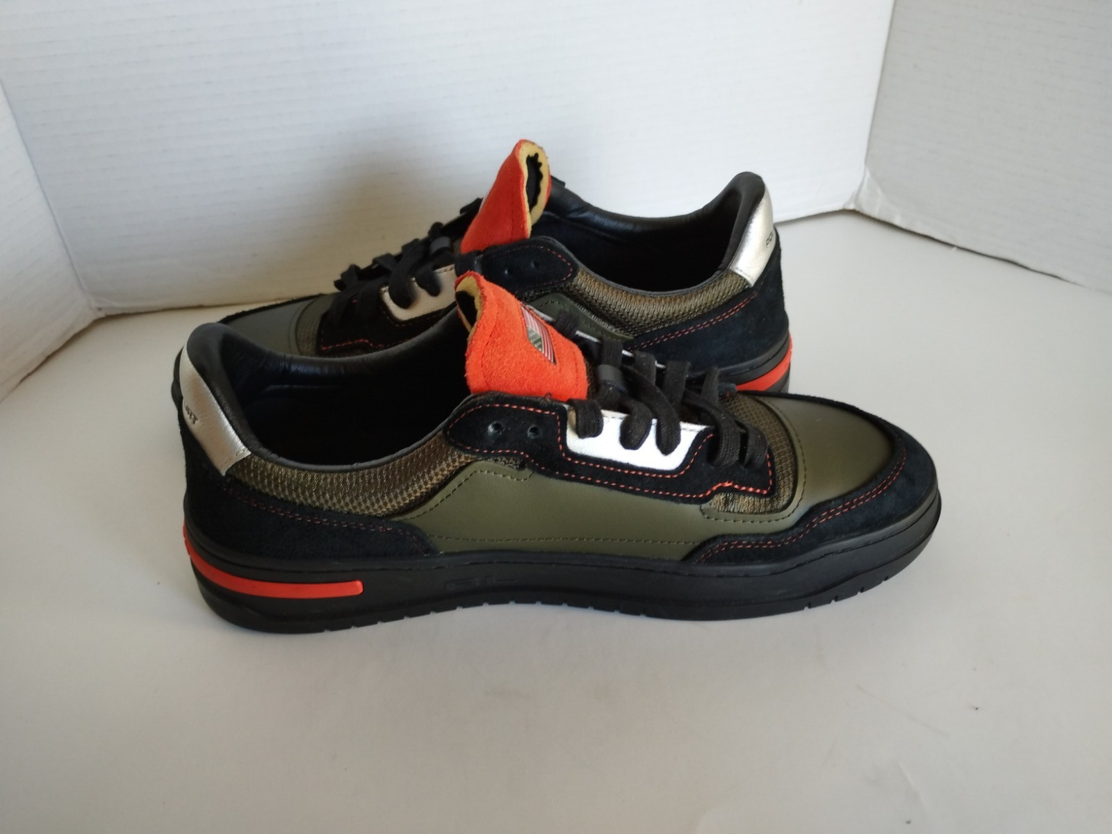 Polo Sport Ralph Loren PS300 Sneakers olive Green/ orange Leather Men’s Size 9