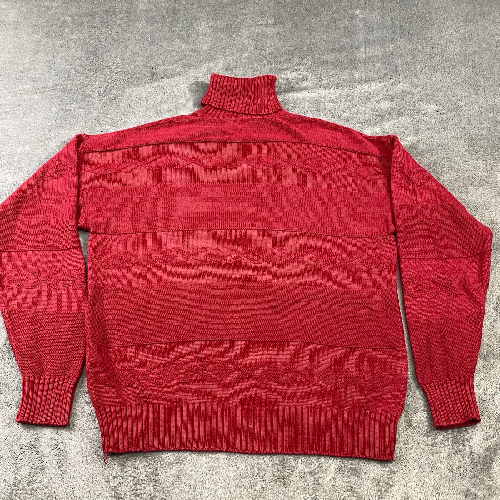NAUTICA Sweater Mens L Turtleneck Cable Knit 100% Cotton Fisherman 90s Y2k VTG