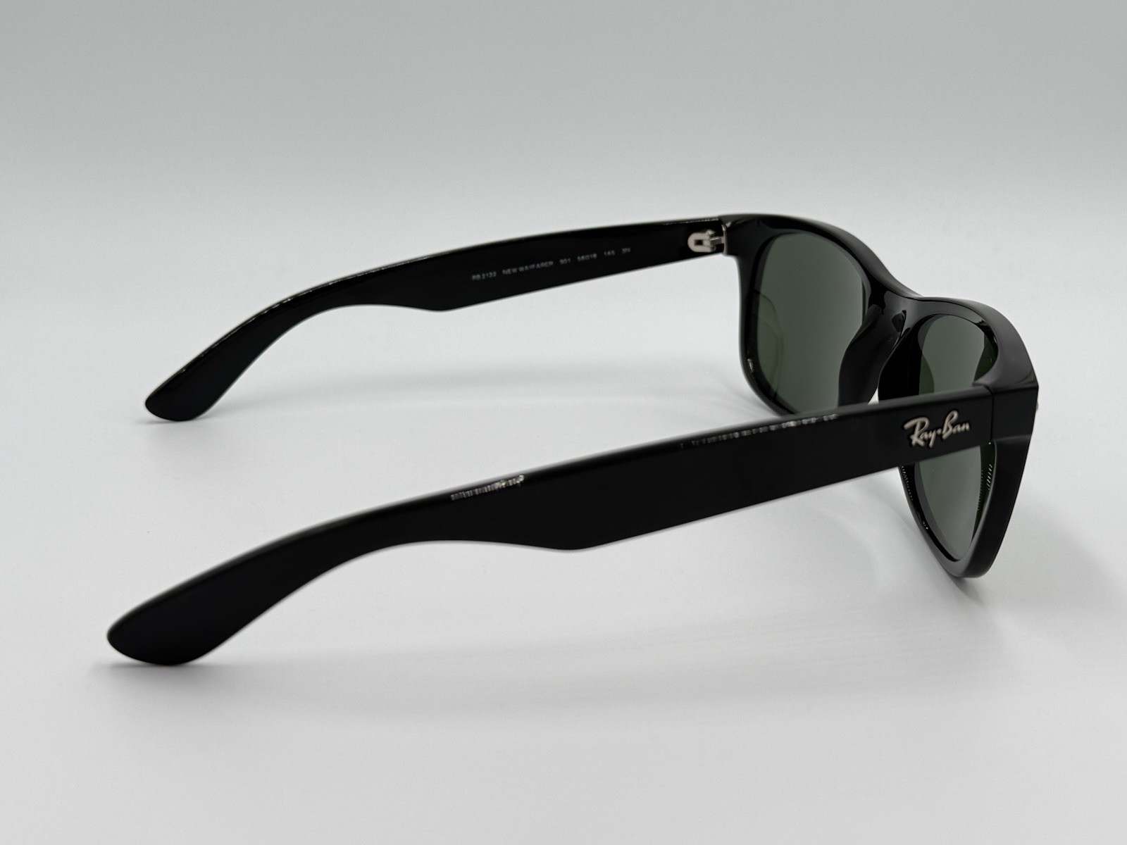 RAY BAN RB2132 901 58mm NEW WAYFARER Black; Green Classic G15 AUTHENTIC ITALY