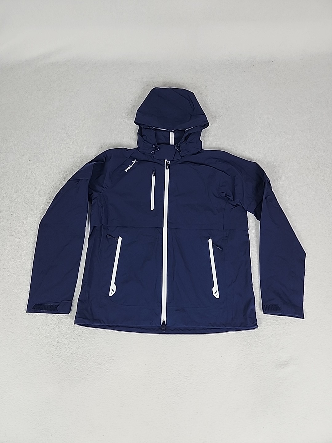 Ralph Lauren RLX Waterproof Hooded Golf Jacket Women’s M Navy Blue Raglan $398-