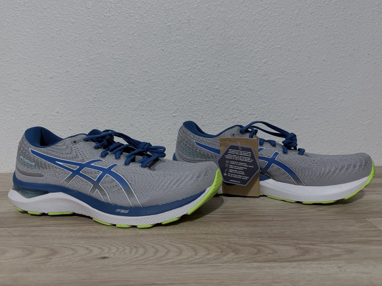 Asics GEL-Cumulus 24 1011B365-021 Mens Sheet Rock/Lake Drive Sz 10 Wide 2E NIB
