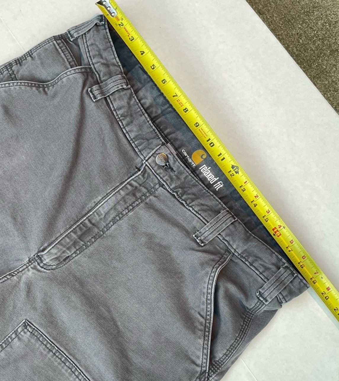 Carhartt Work Pant Mens 38×36 (34) Gray Rugged Flex Relaxed Fit Canvas Utility