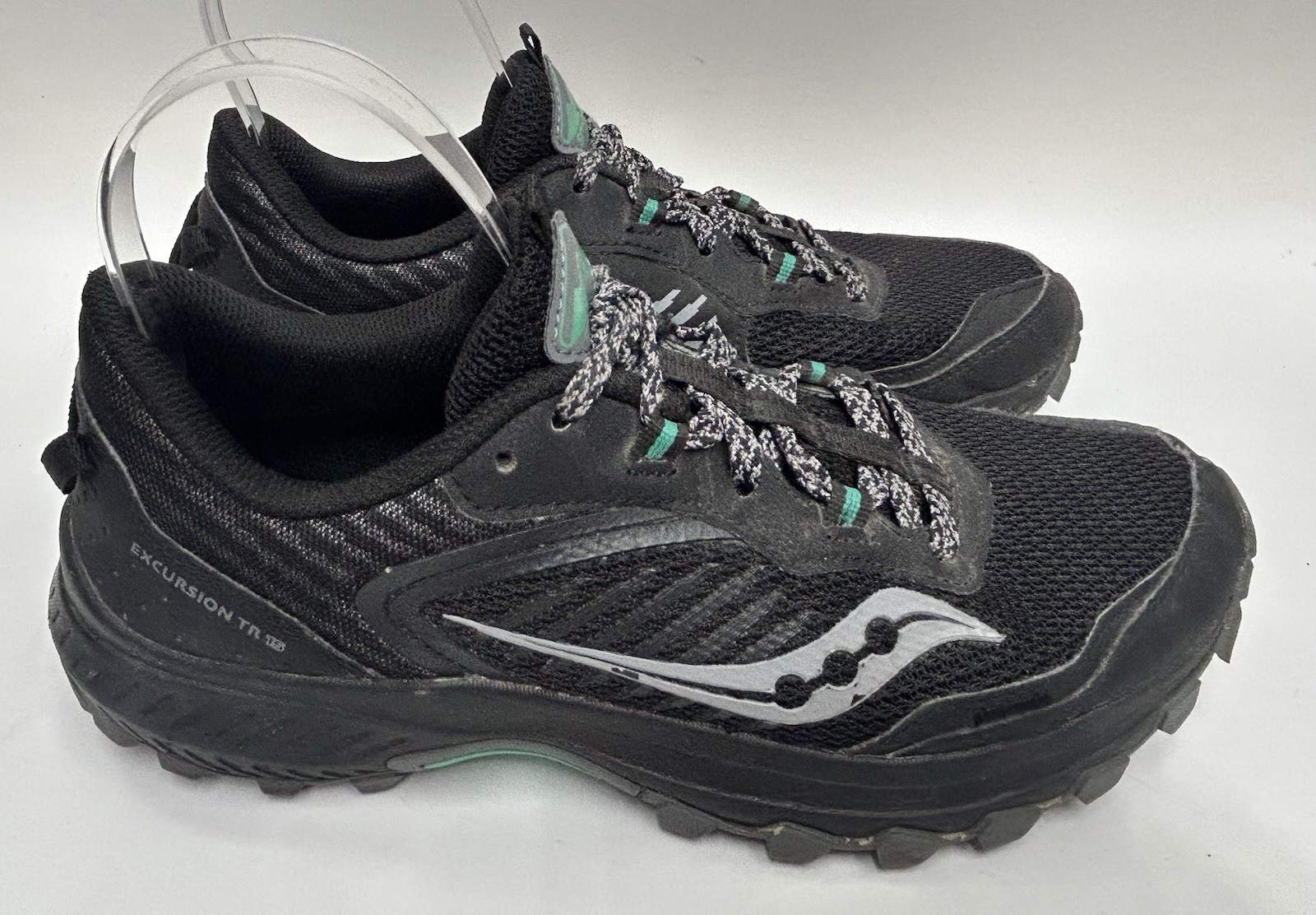Saucony Excursion TR15 Trail Shoes Womens 9 Black Jade Running Walking Hiking