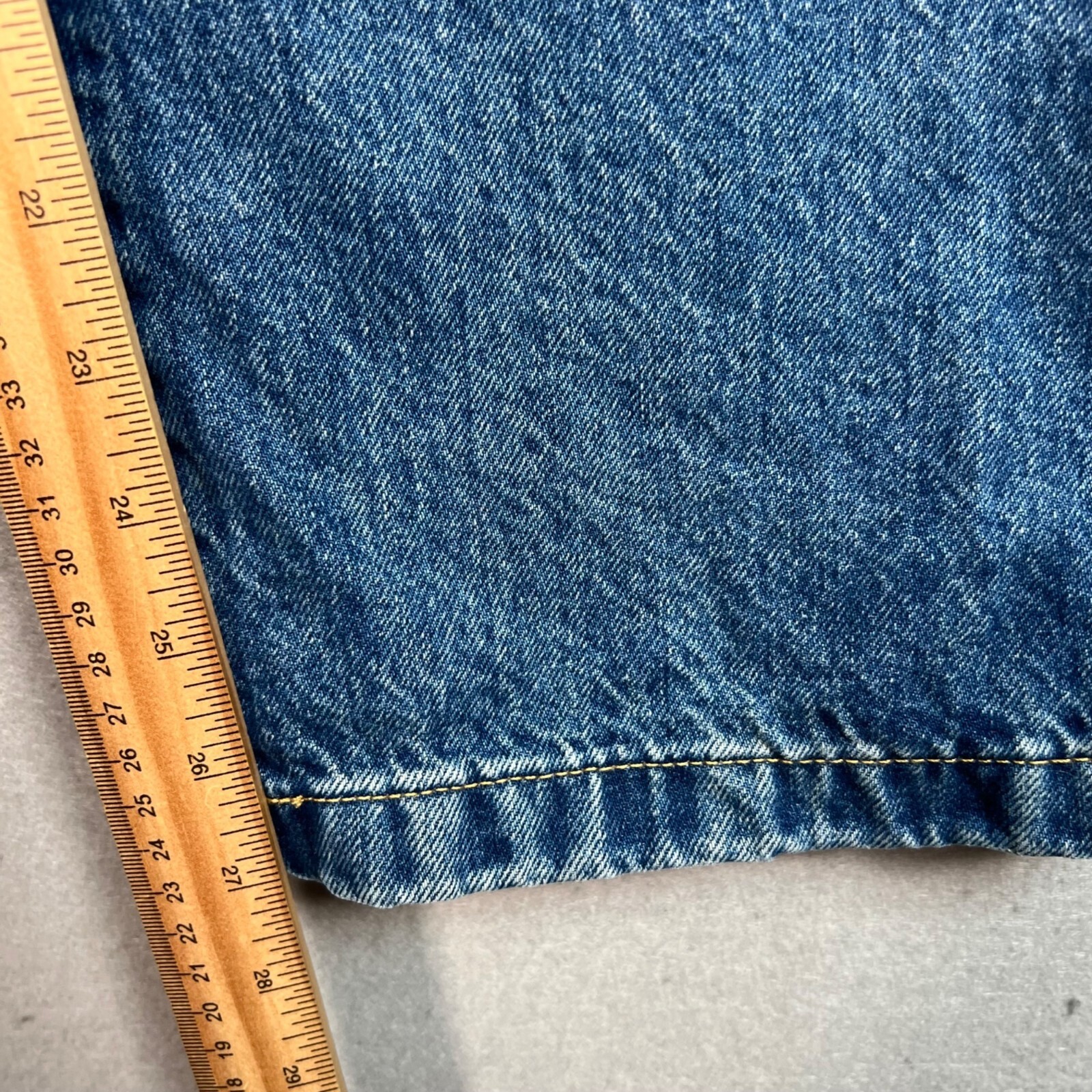Everlane Buckle Back Womens 32 x 27 High-Waisted Straight Leg Blue Denim Jeans