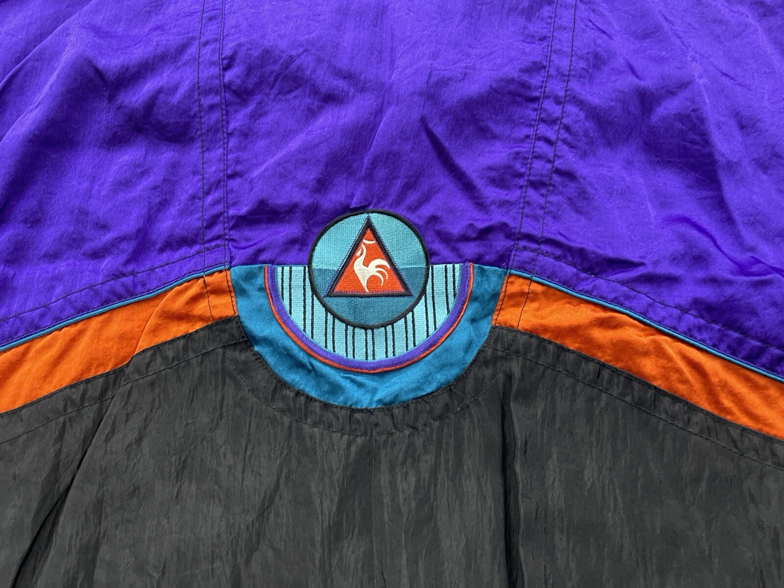 Vintage Le Coq Sportif Colorblock Windbreaker Jacket Mens M Purple 90s RN73349