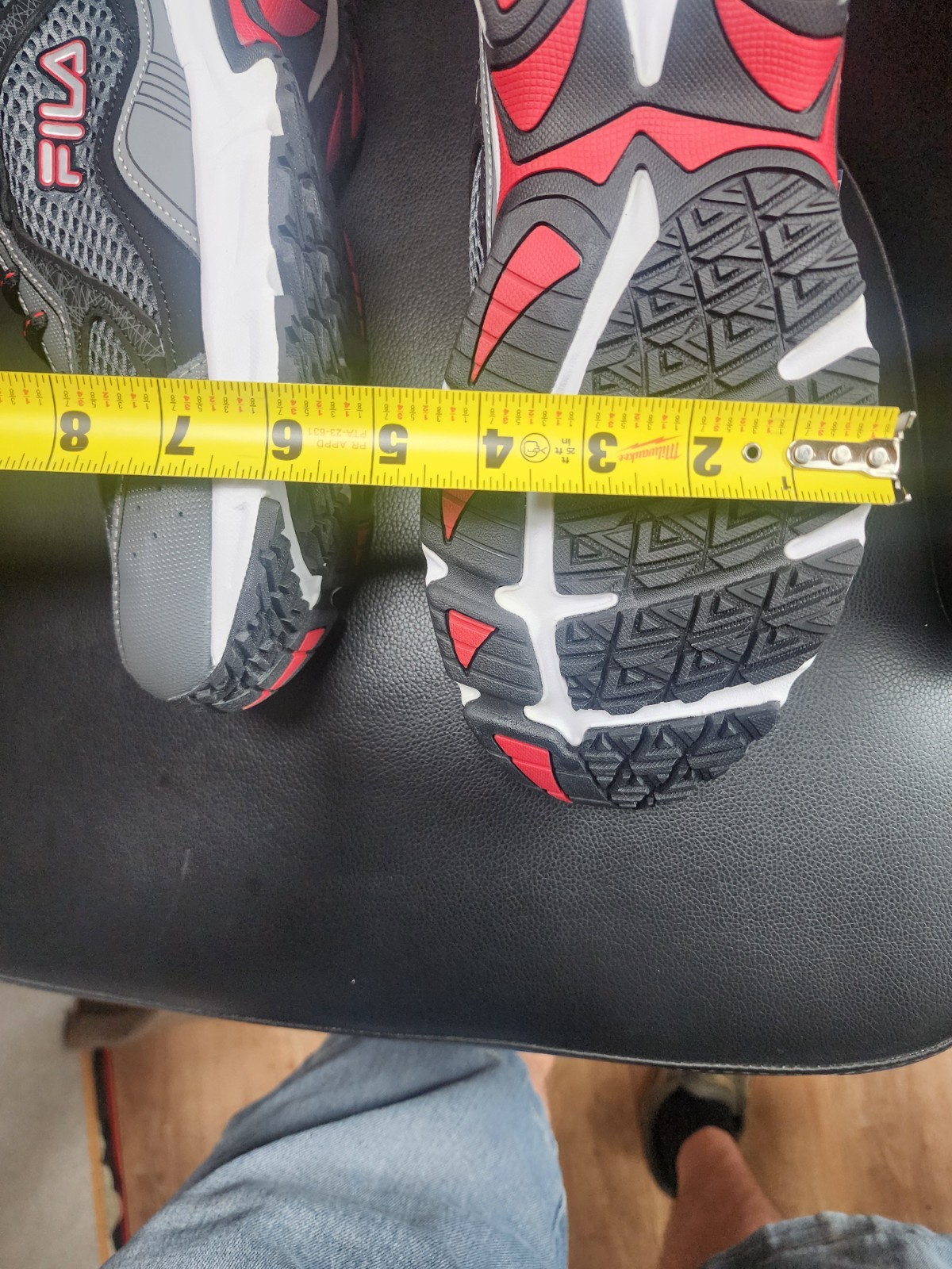 NIB Men’s FILA Windshift , Sz 11.5 Wide 4E, GRAY RED Trim