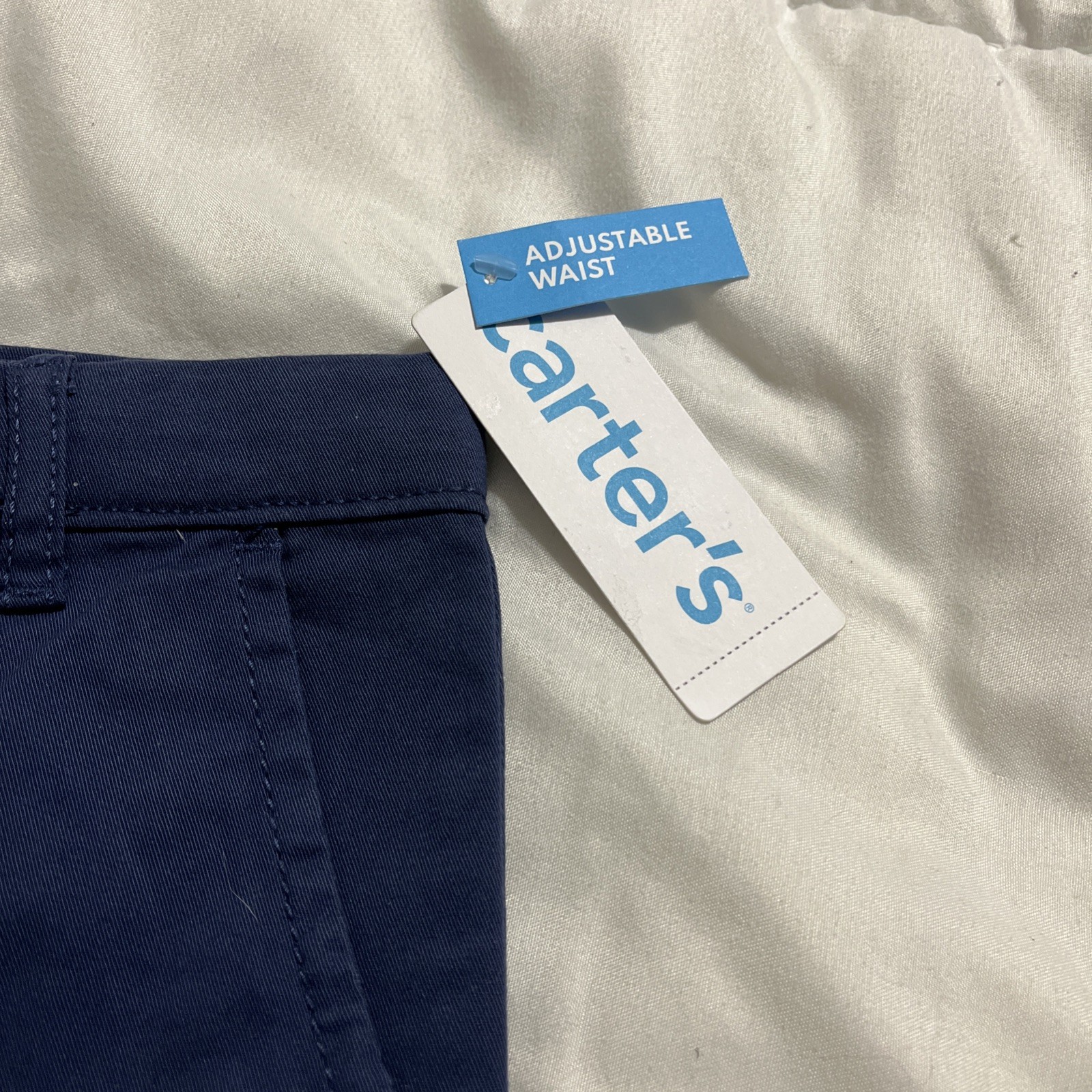 Carter’s 4T/4A Navy Solid Adjustable Waist Shorts 98% Cotton/2% Elastane NWT