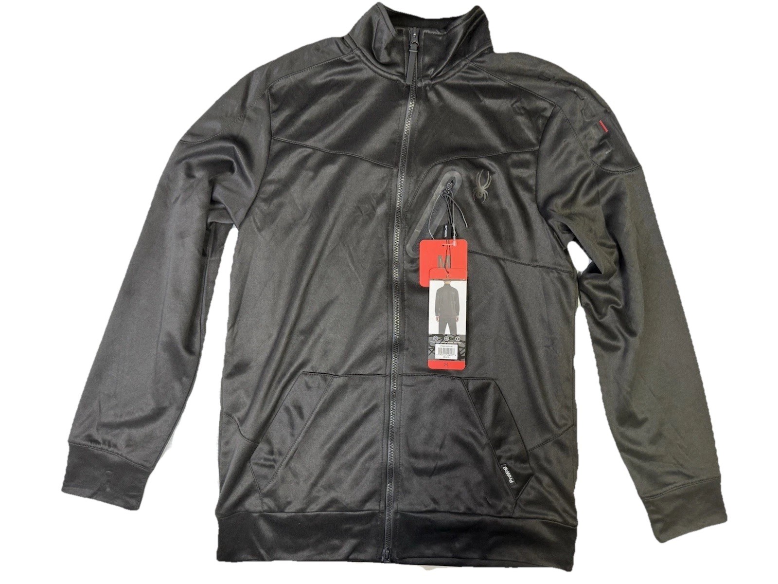 SPYDER Active Black Full Zip Breathable Jacket Moisture Wicking Size Medium