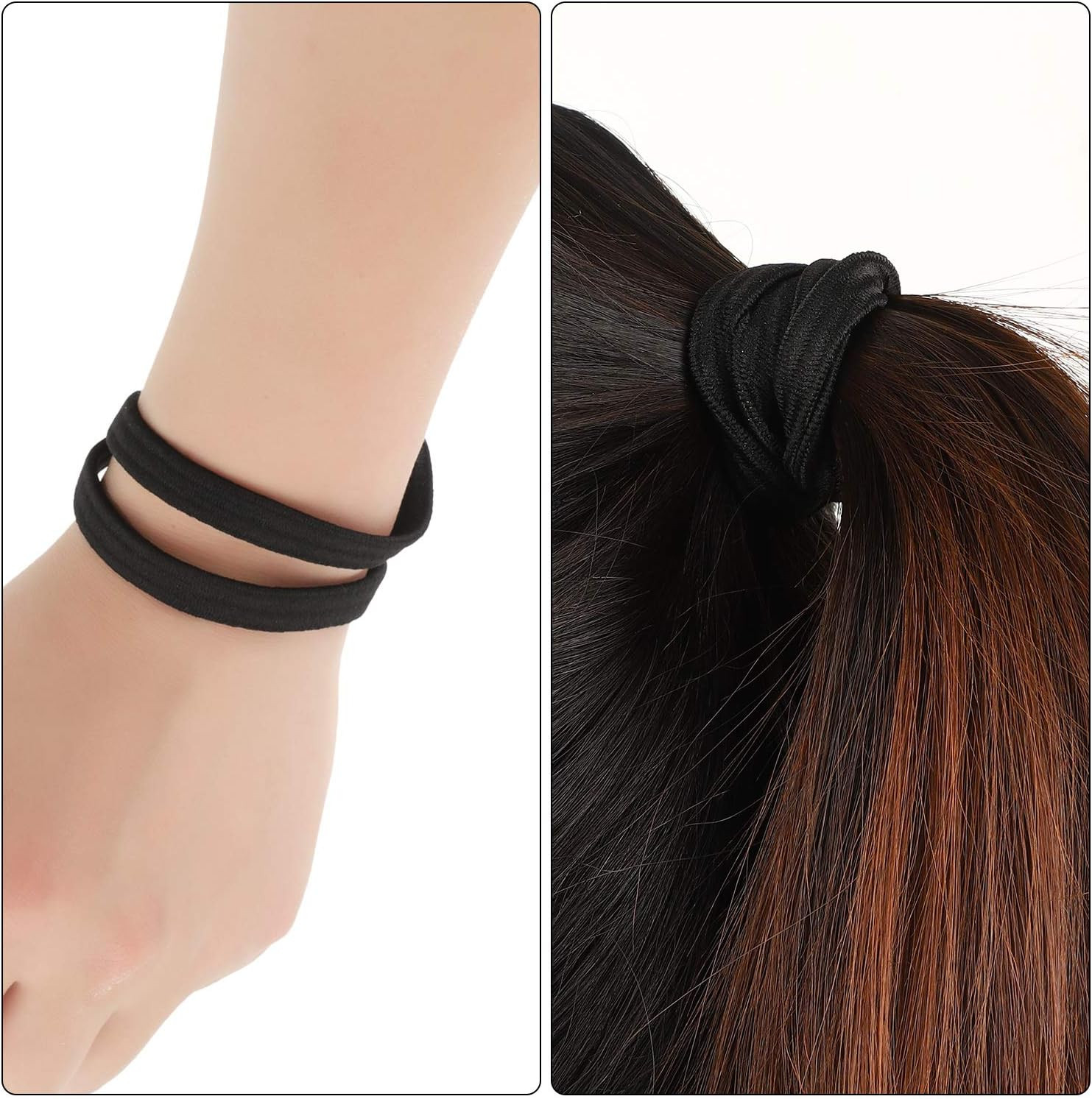 24 Pieces Thin Sports Elastic Headbands Black Skinny Athletic Exercise Hair Band