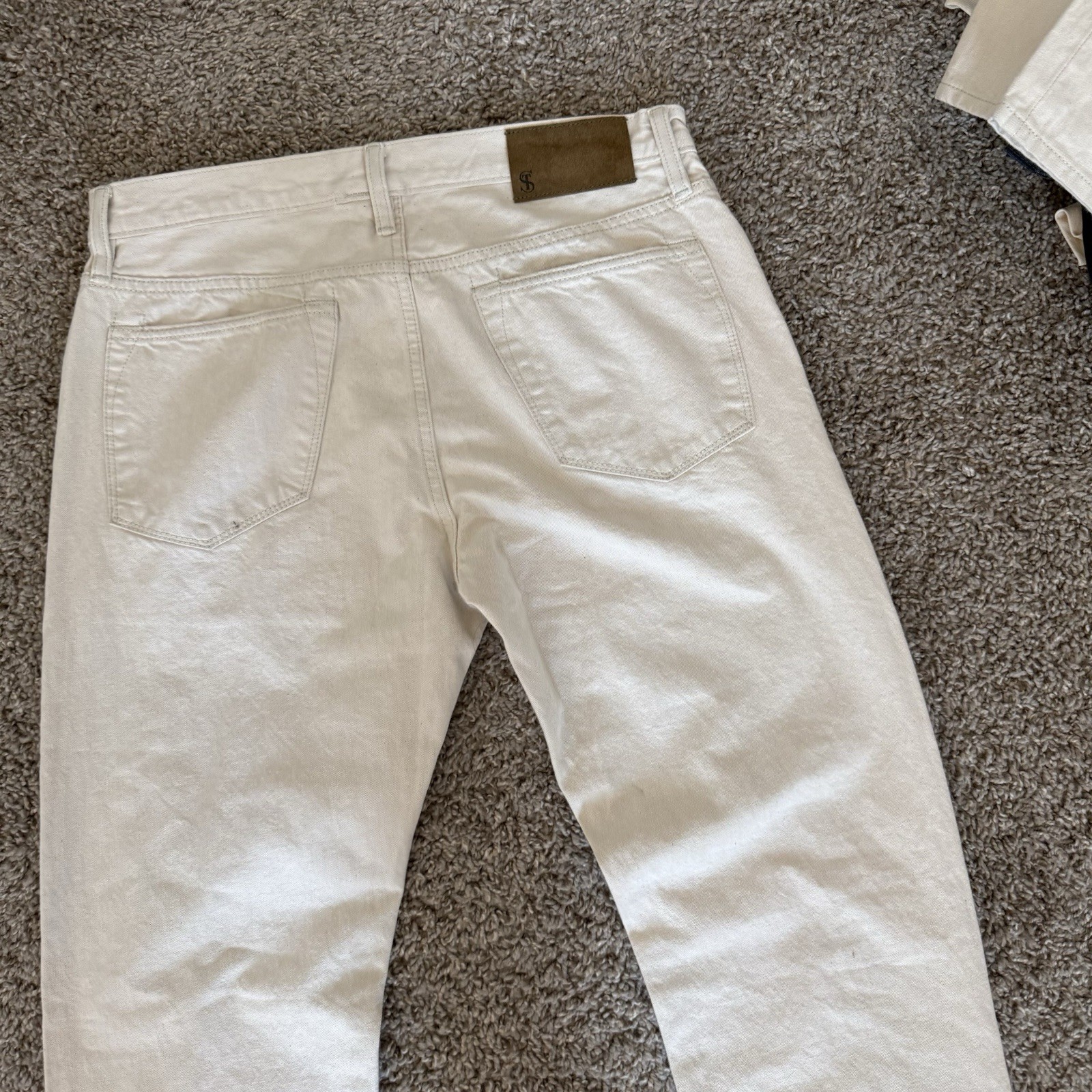 TODD SNYDER Selvedge Jeans Men’s SIZE 32X34 Slim Straight Fit Cream Casual