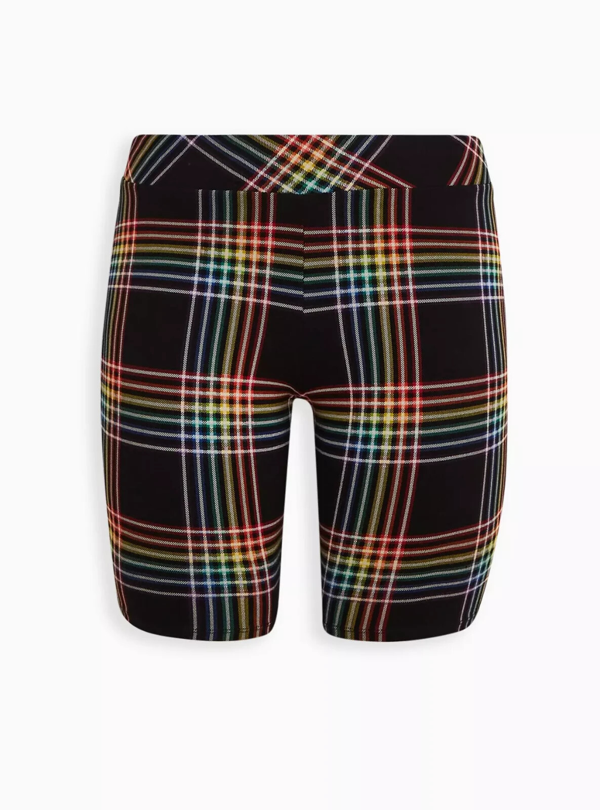 Torrid 9 Inch Signature Waist Jolie Plaid High Rise Bike Short Black 3X #41404