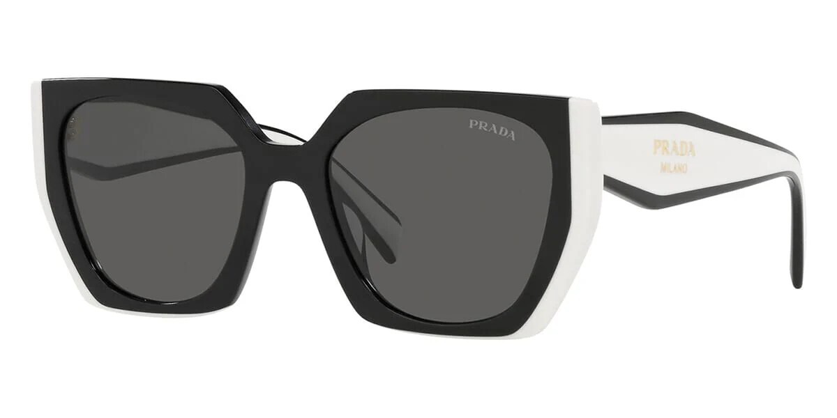 PRADA PR15WS 09Q5S0 Black White Dark Grey Women’s Sunglasses New