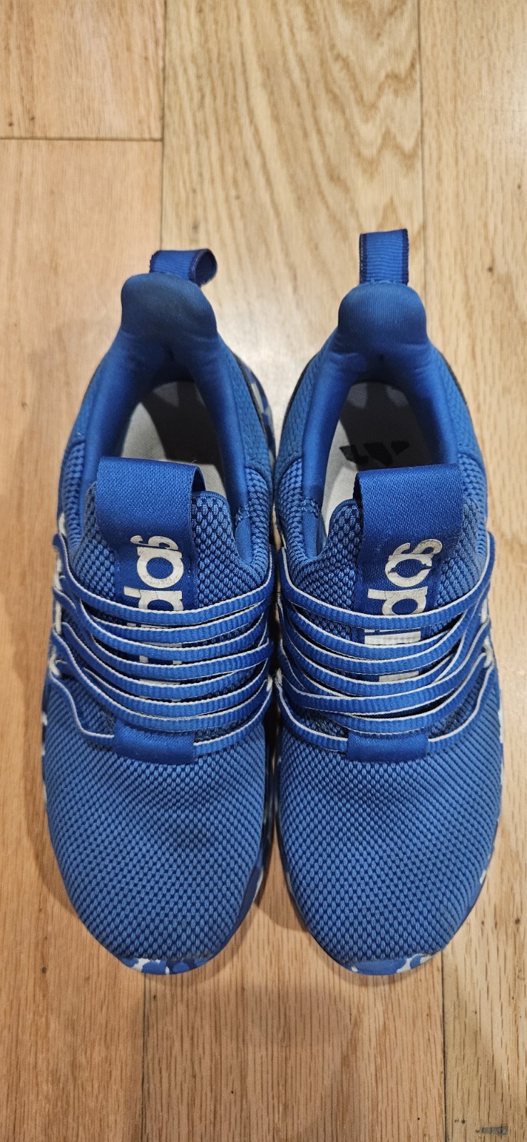 Adidas Lite Racer Adapt 7.0 Slip On Big Kids Shoes Blue White Youth Size 4