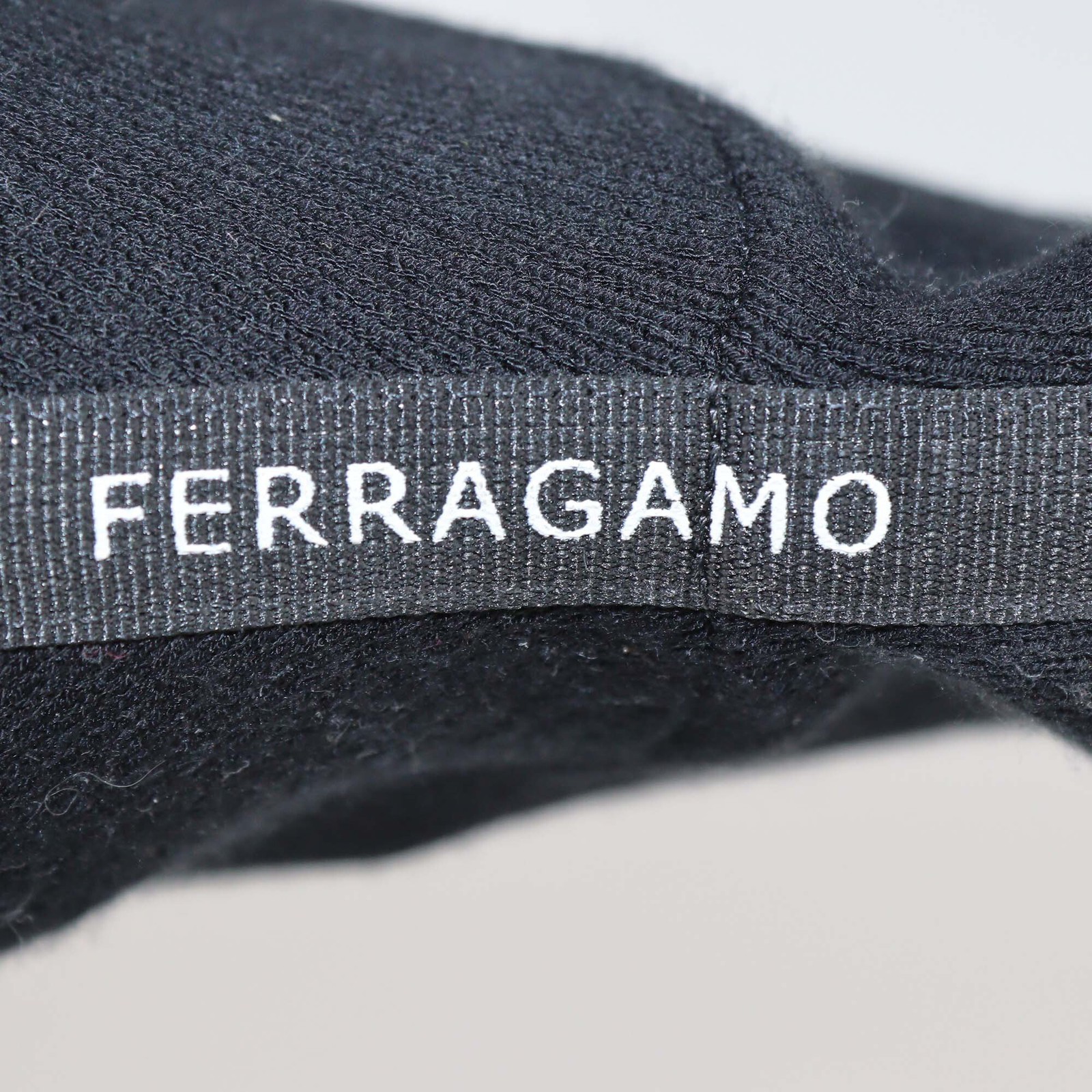 Salvatore Ferragamo Black Knitted Fabric Block Heel Booties
