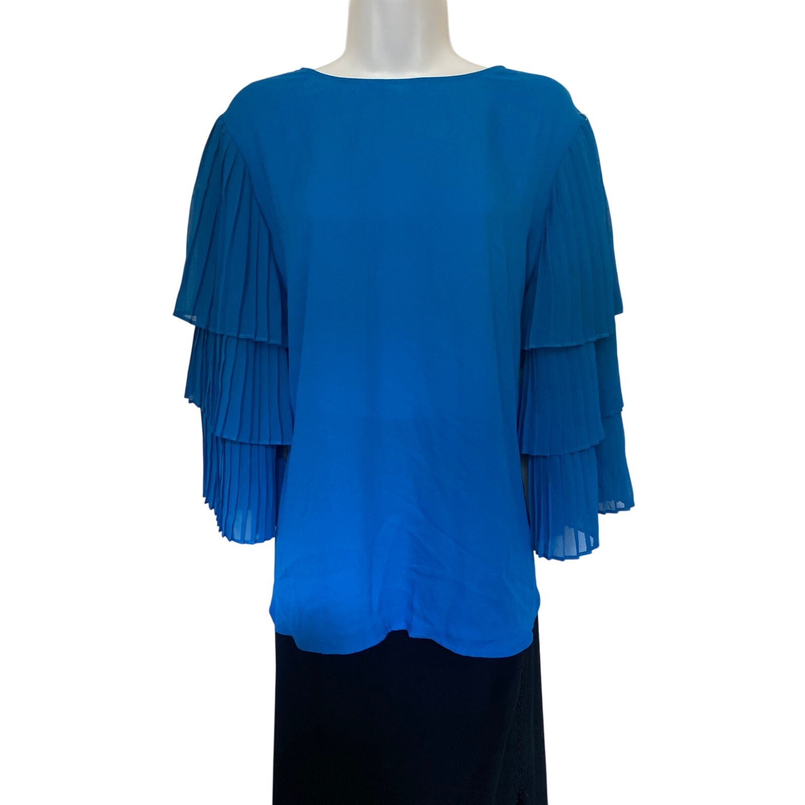 Y2K Worthington Women Plus XL Blue Ruffle Sleeves Flowy Fairy Cottagecore Blouse