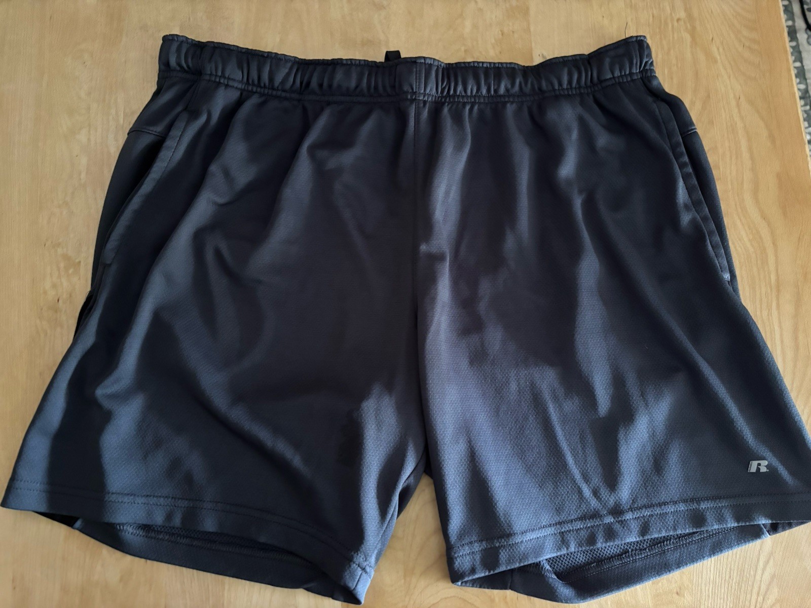 Russell Mens Dri-Power 360 Nylon Shorts Charcoal Size XL Drawstring Pockets