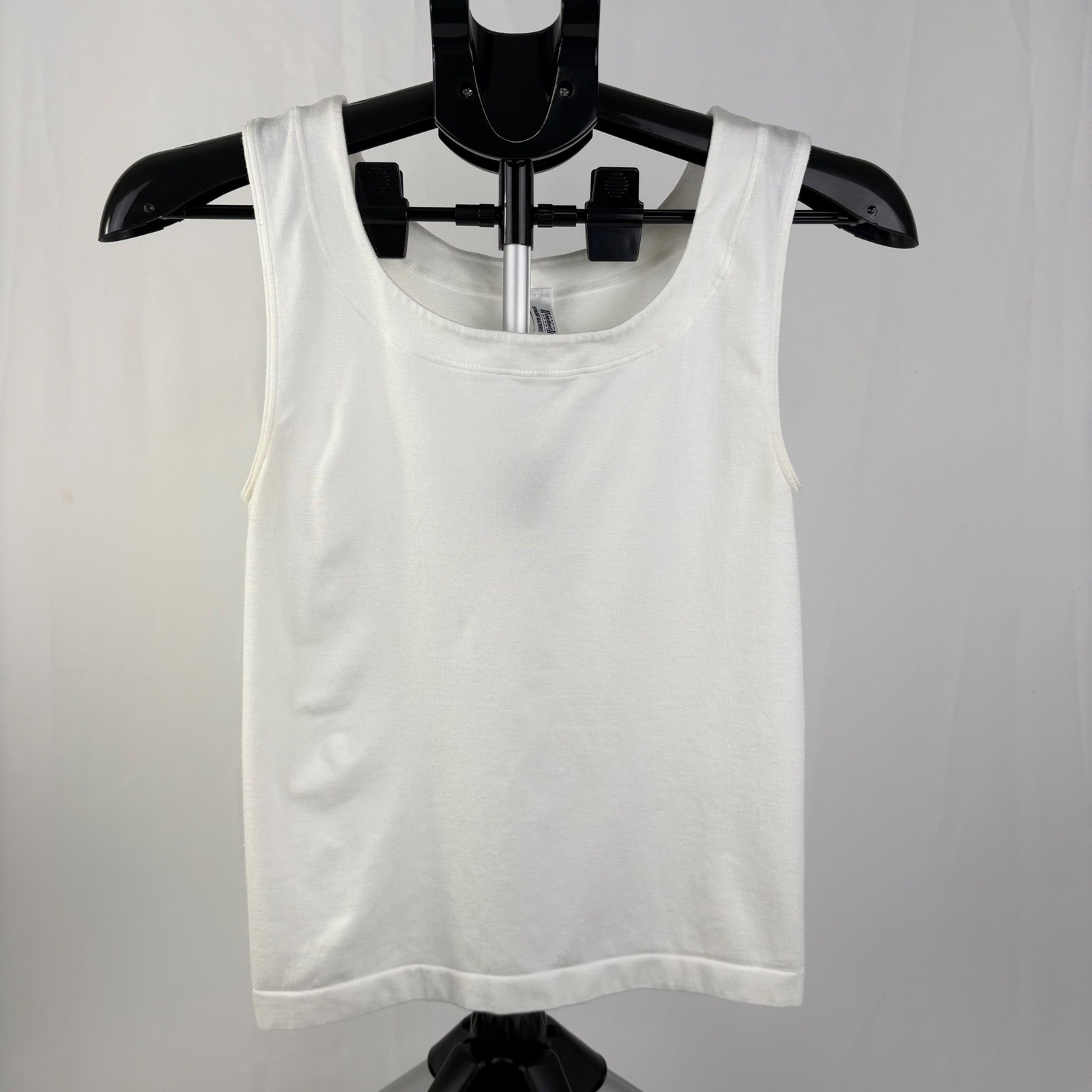 Wolford Opaque Naturel Tank Top White Cotton Blend Scoop Neck Sleeveless Medium