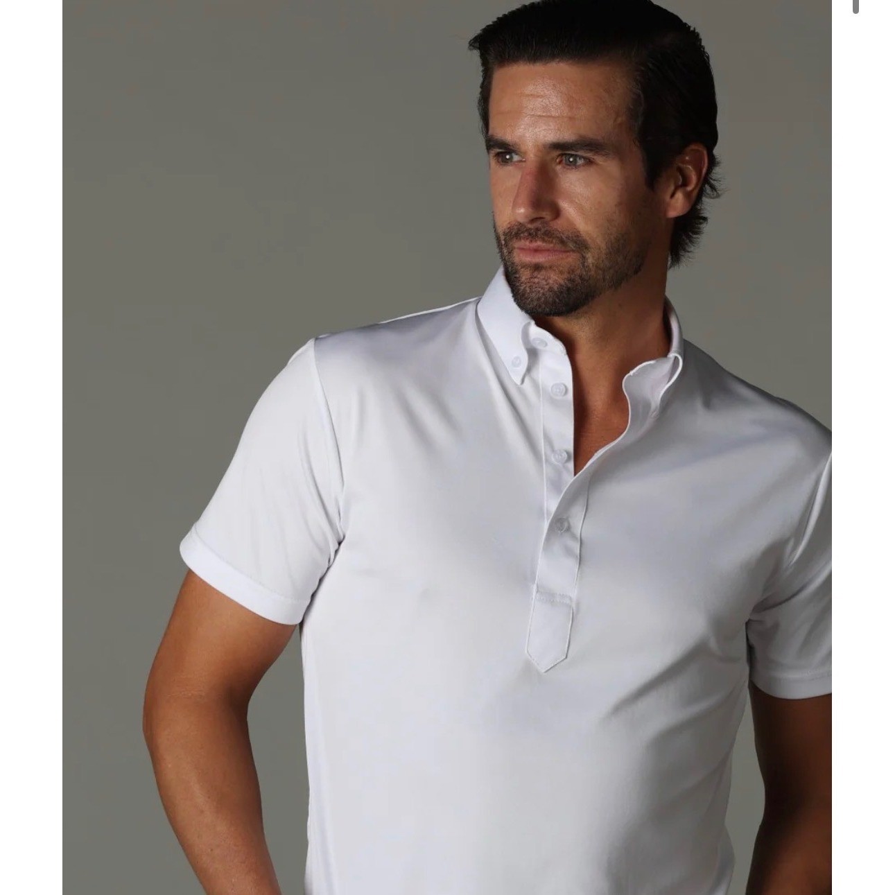 Collars & Co Men Size Medium Relaxed Oxford Dress Collar Polo White Short Sleeve