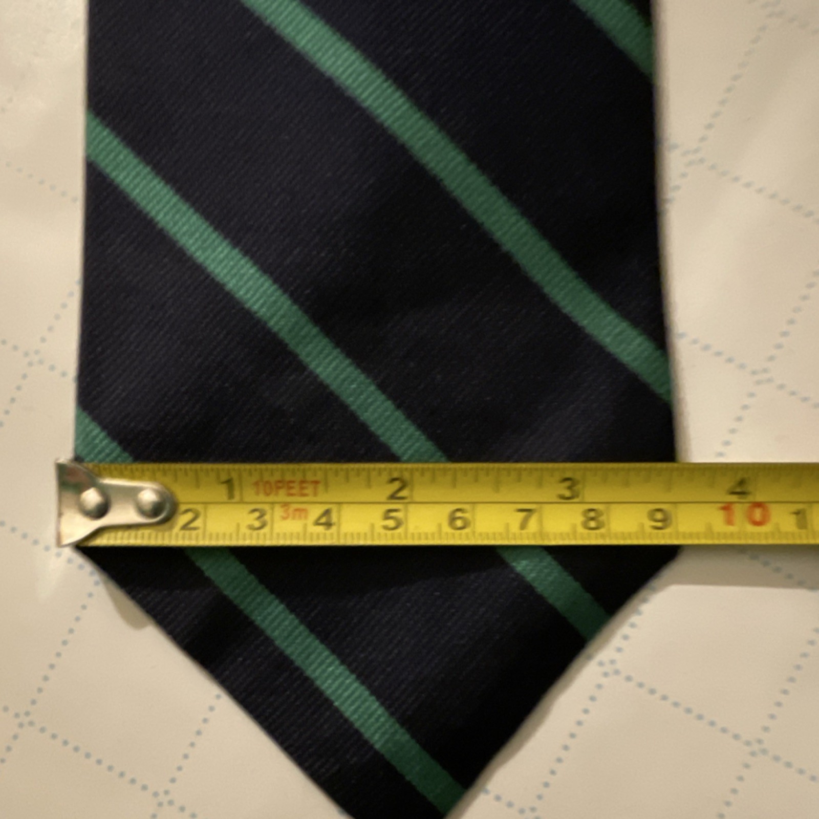 GANT Men’s Navy Green Striped Silk Tie Woven Classic Designer 57-60 Inches