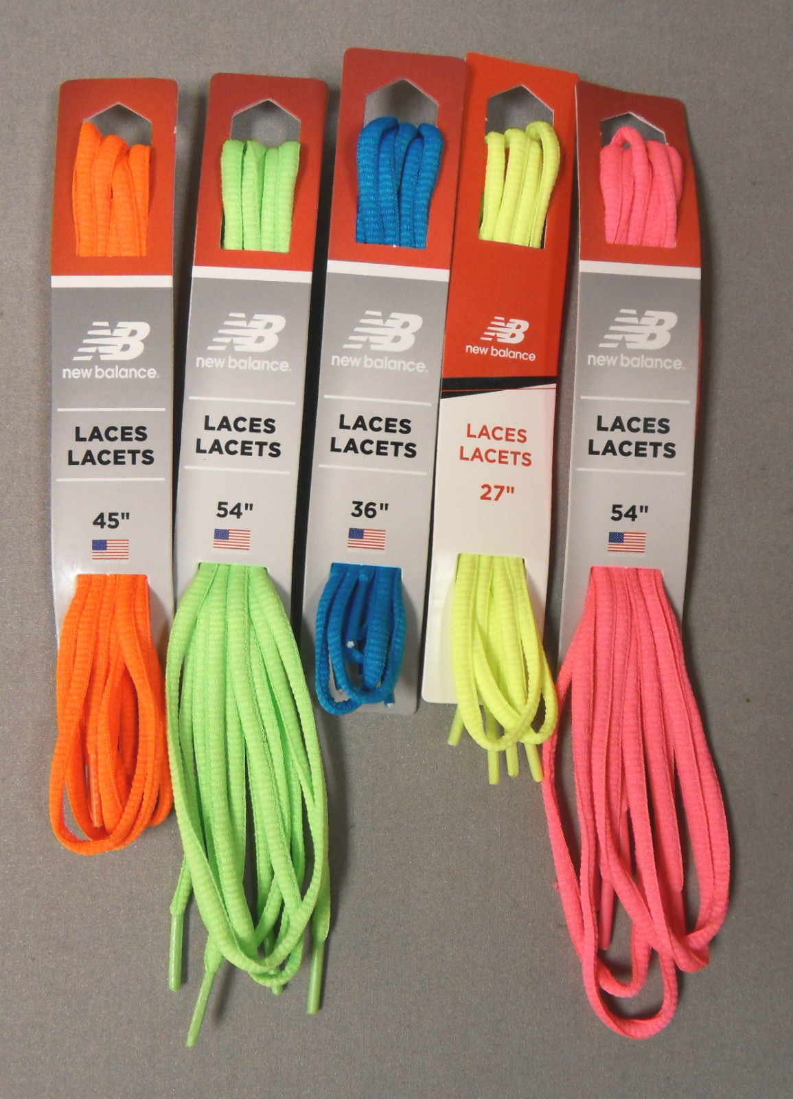 New Balance Neon Oval Athletic Shoelaces Laces 27″ 36″ 45″ 54″ 5 colors USA Made