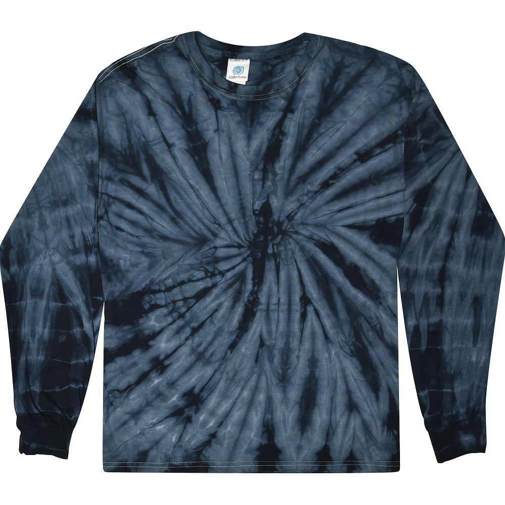 Long Sleeve Tie Dye T-Shirts Multicolor Adults & Kids Size Cotton Colortone