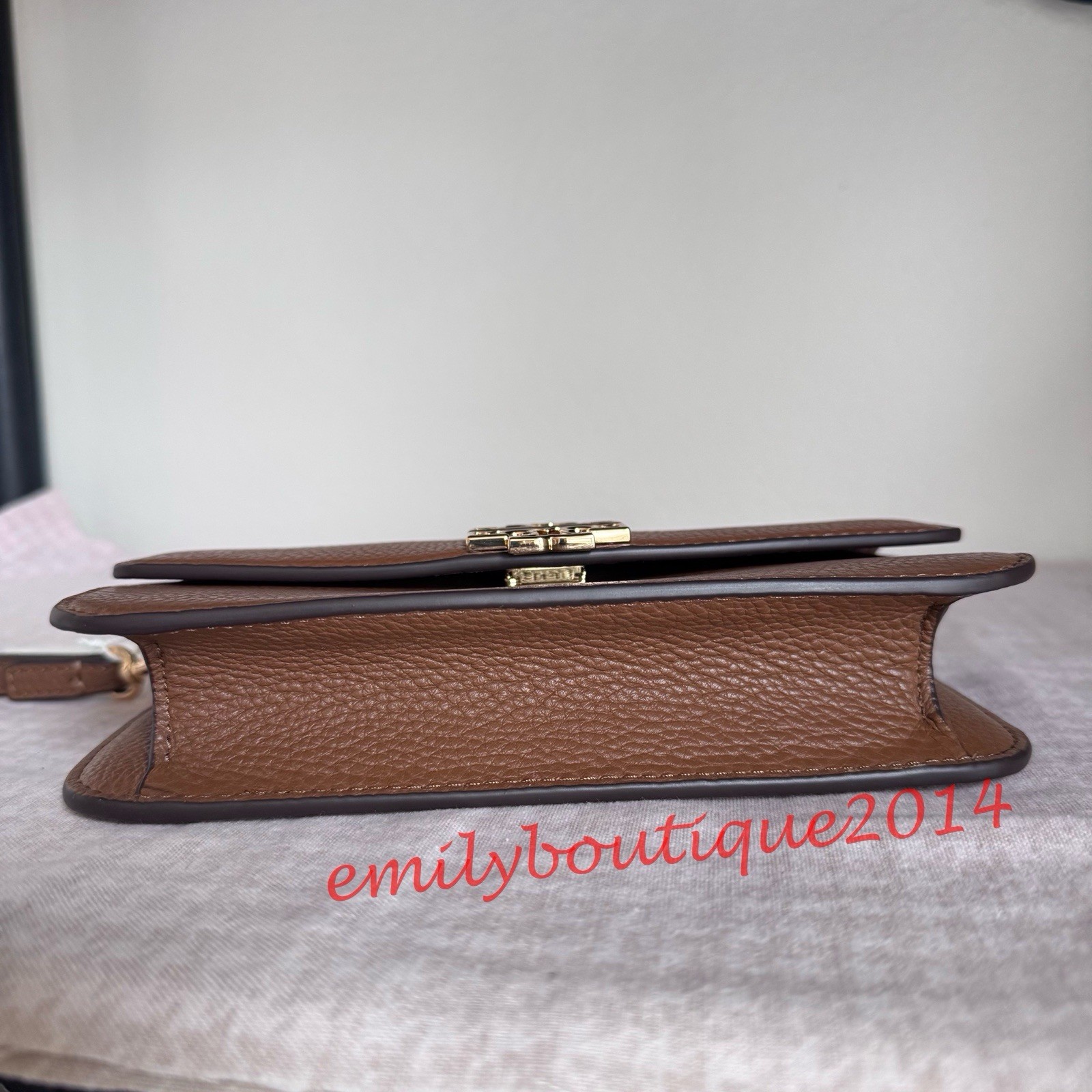 NWT Tory Burch 141012 Britten Chain Wallet & Wristlet Leather Crossbody in Moose