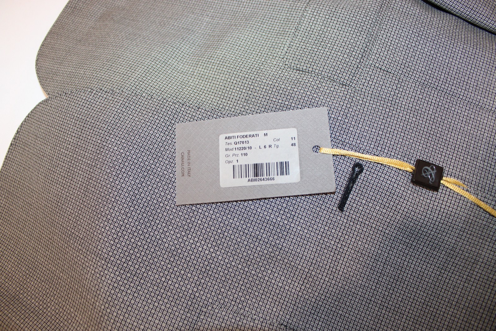 Canali Men’s Made in Italy Tweet Grey Wool Suit Size 38L/30W