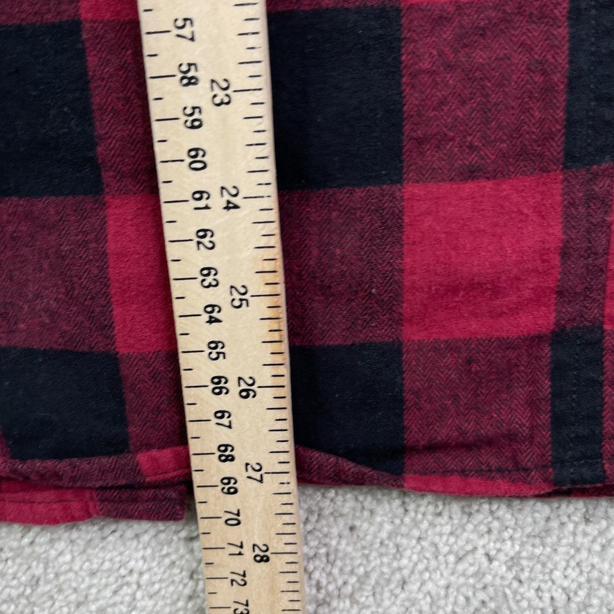Five Brother Womens Shirt Medium Red Black Buffalo Plaid Heavy Flannel Tunic