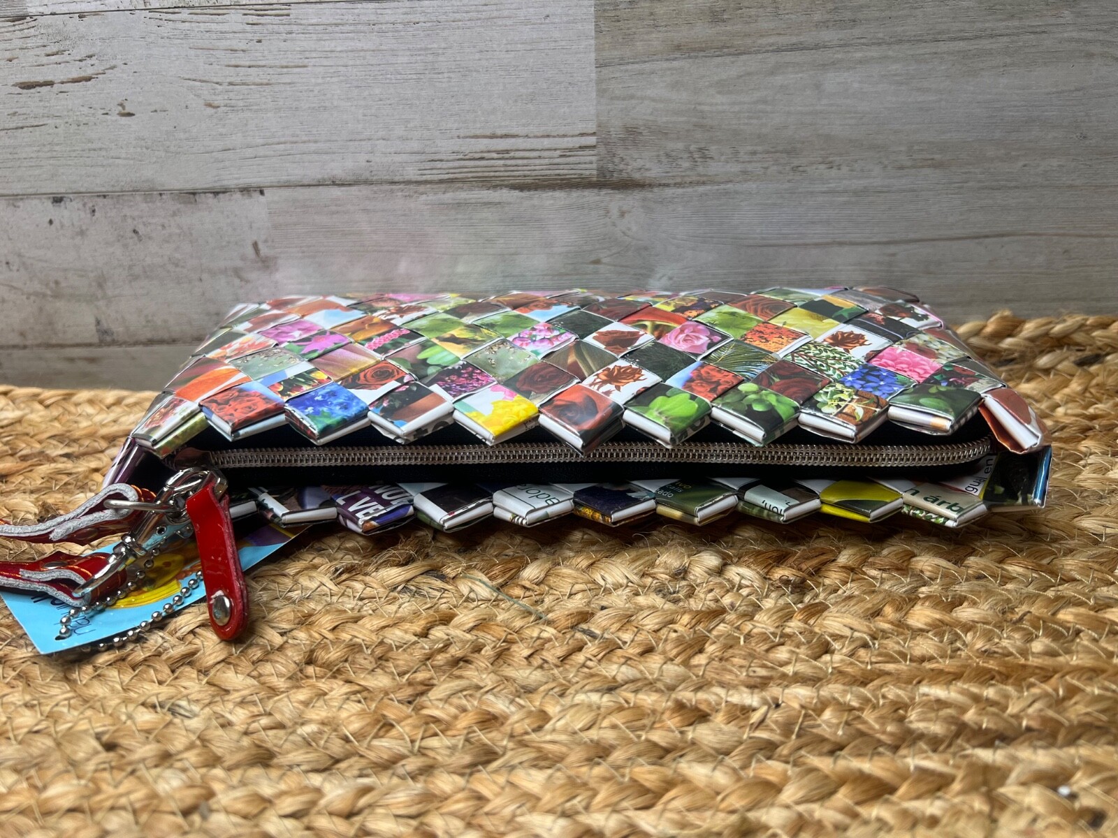 NWT Nahui Ollin Candy Wrapper Purse Wristlet Clutch Bag Recycled Artsy Colorful