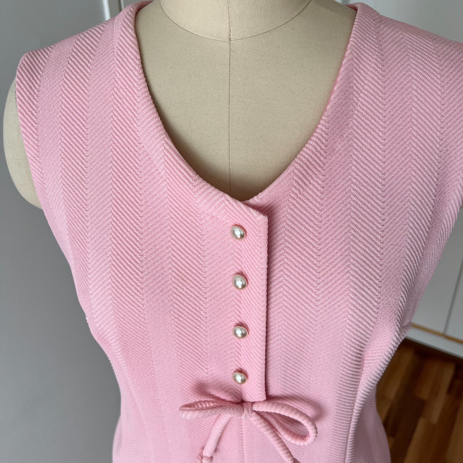 60s 70s Pink Mod Shift Mini Dress Sleeveless Aline Twiggy Style Go Go Space Age