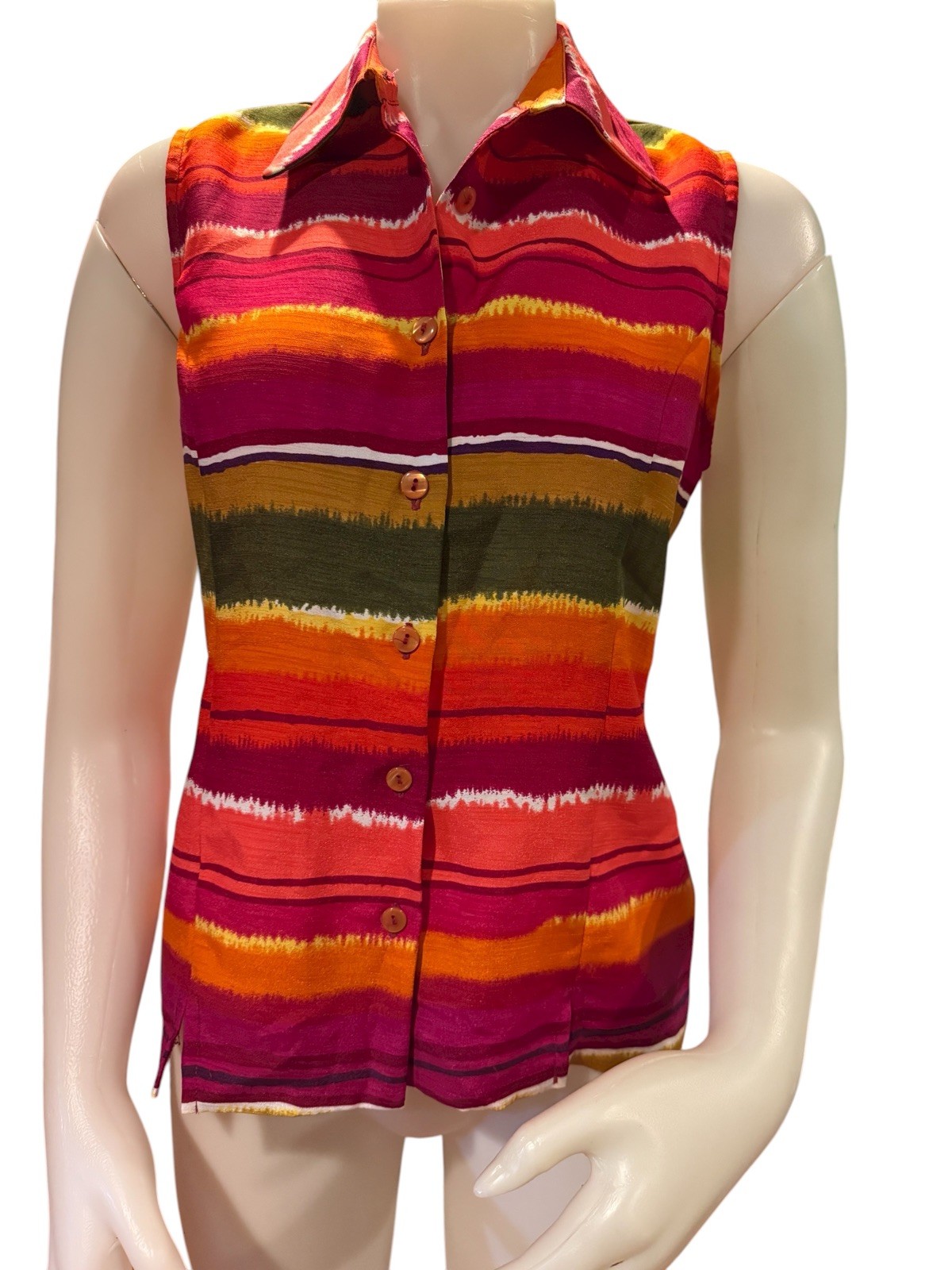 DRESS-U By Sharon Womens Multicolor Sleeveless Blouse Size 8 Pre-Owned Excellent