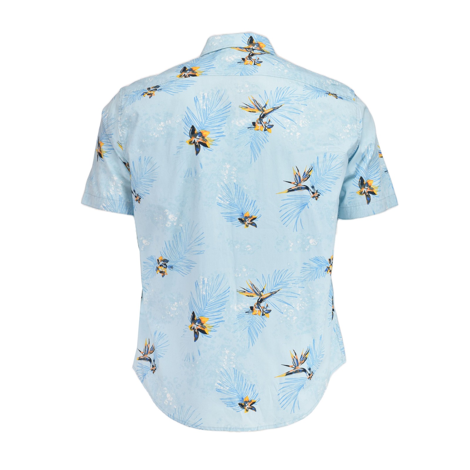 Burnside Men’s Cotton Aloha Hawaiian Print Shirt Light Blue