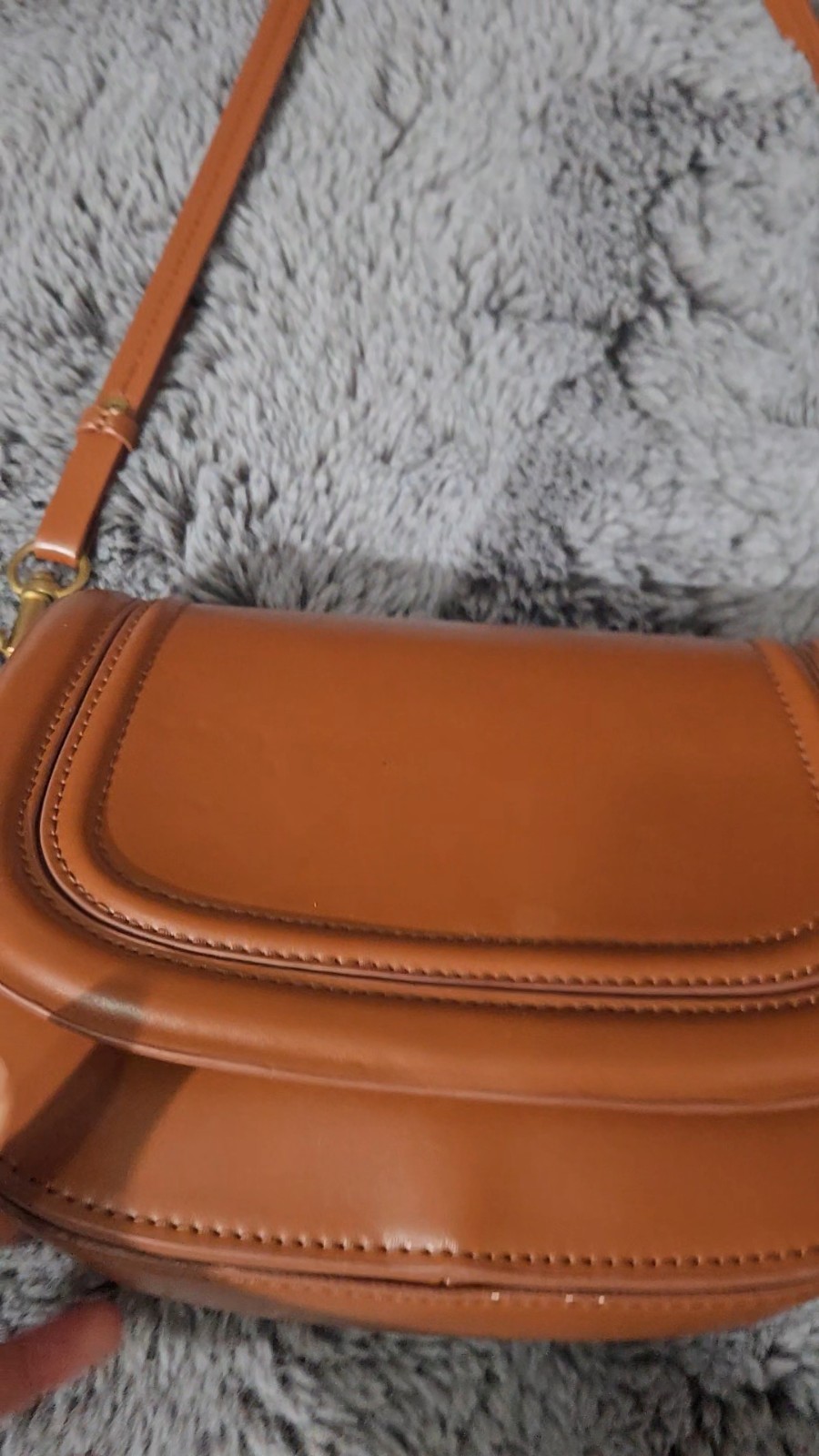 Zara Brown Small Shoulder Bag Magnetic Flap Zip, Adjustable Strap, Pockets