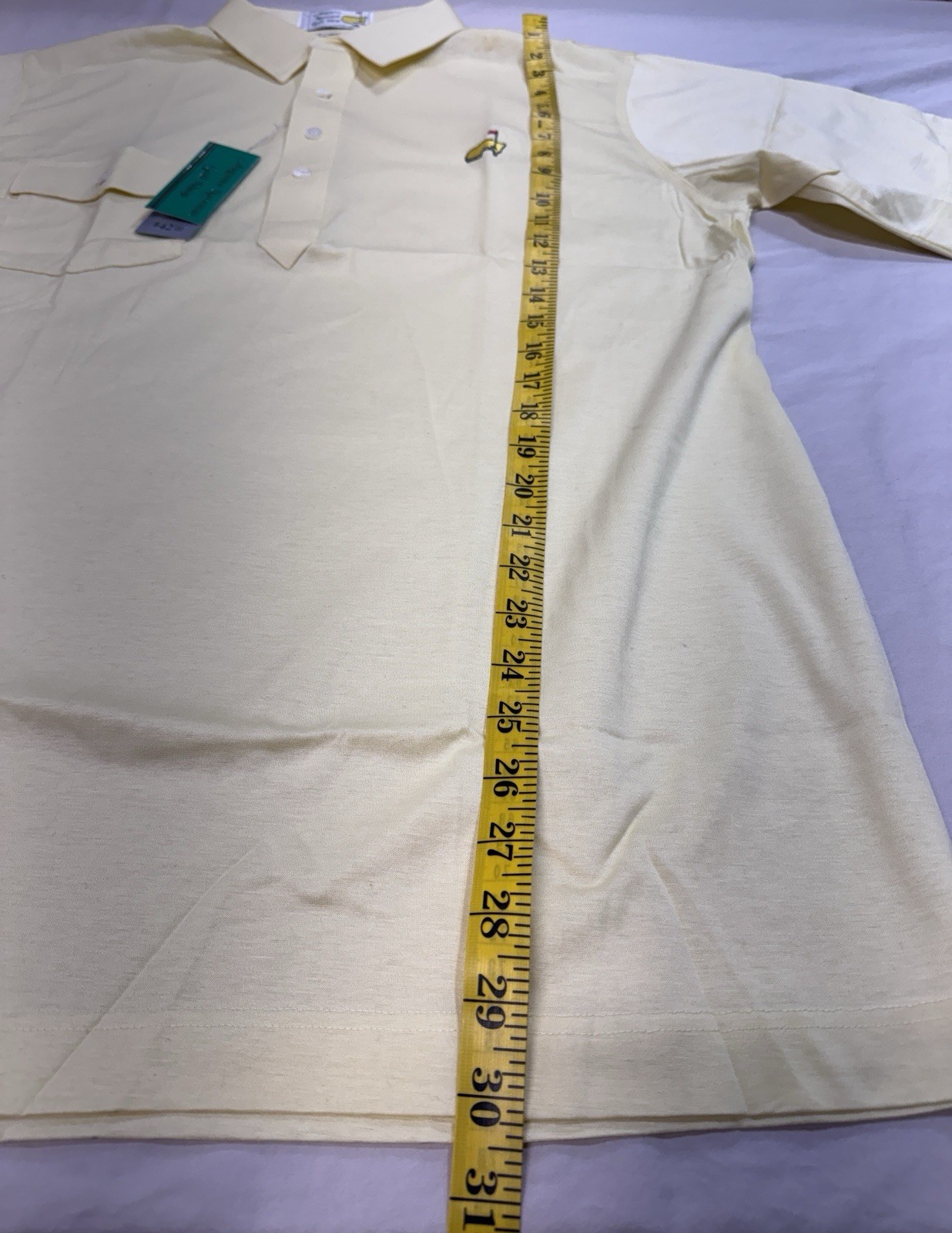 VTG Augusta National Golf Shop Slazenger L Masters Yellow Polo Shirt Cotton NWT