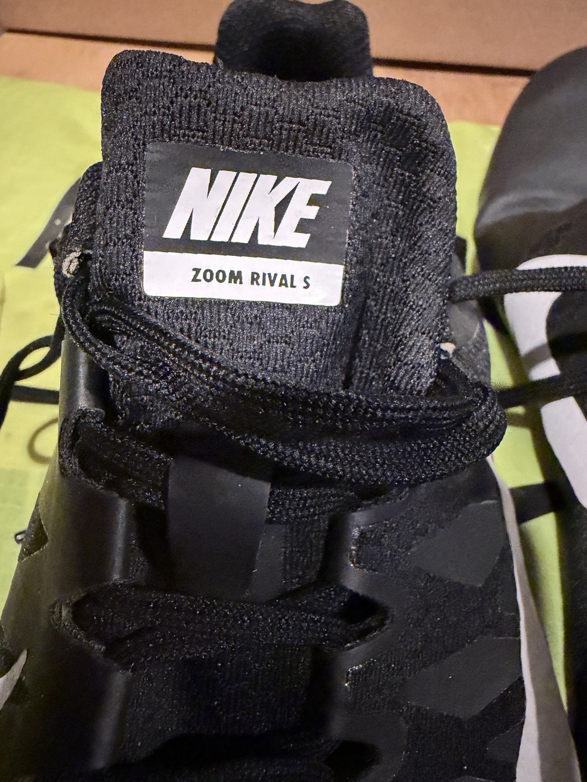 Nike Zoom Rival S 9 Track & Field Spikes Black/White Lace-Up Low Top Sz 11 Men’s