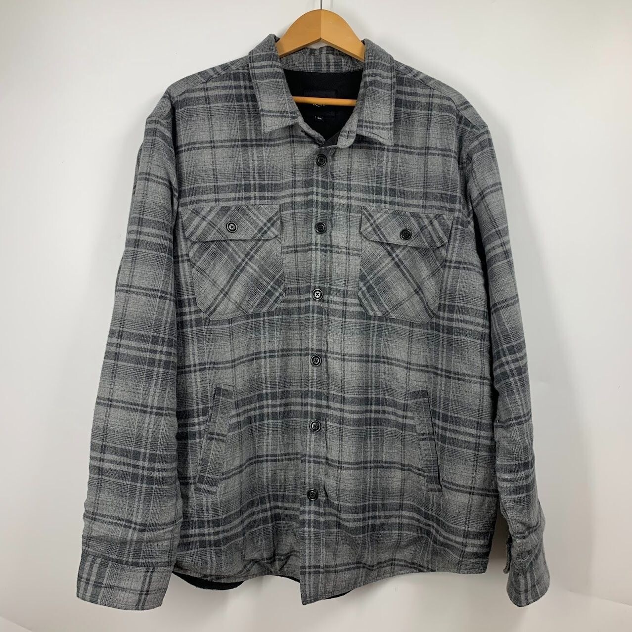 Rails Men’s Worthing Button-up Lined Flannel Shirt Jacket in Grey Melange SZ XXL