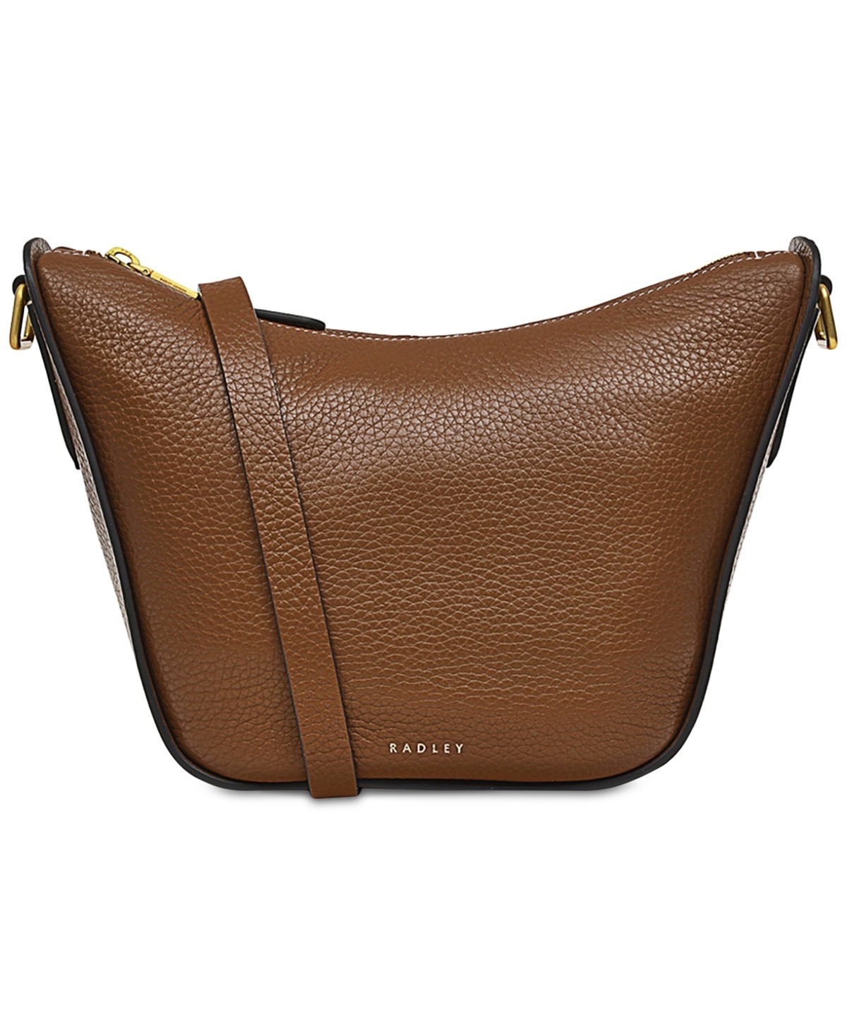 Radley London Sloane Mews Small Zip top Cross Body Bag Black Gold NWT