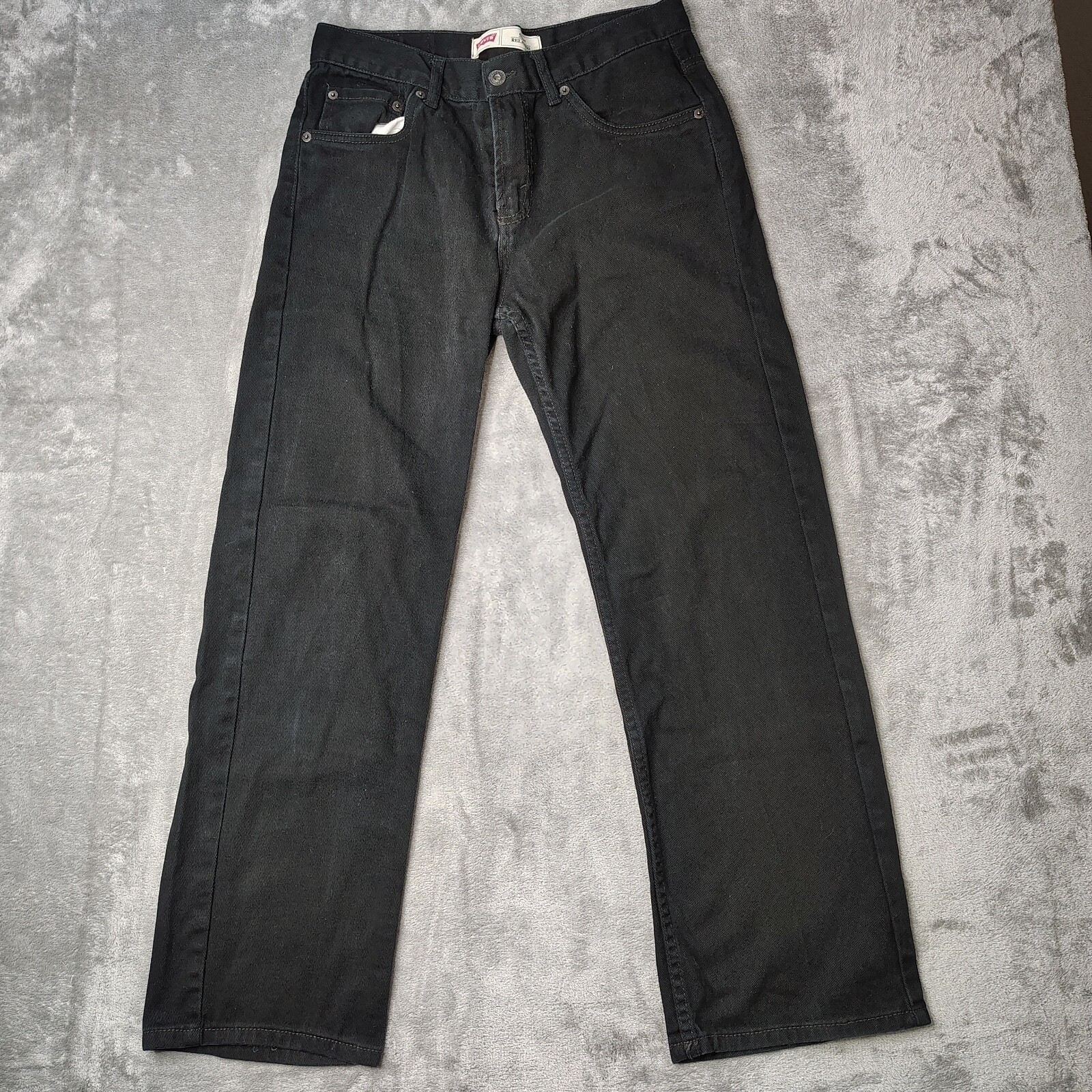 Levis 550 Relaxed Fit Jeans Womens 18 Reg Black Solid Denim Straight Leg Cotton