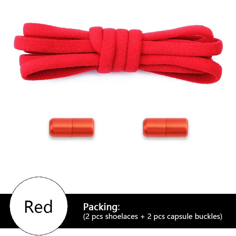 NEW Colorful Options Elastic laces Sneakers No tie Shoelace for Sports Round Sho