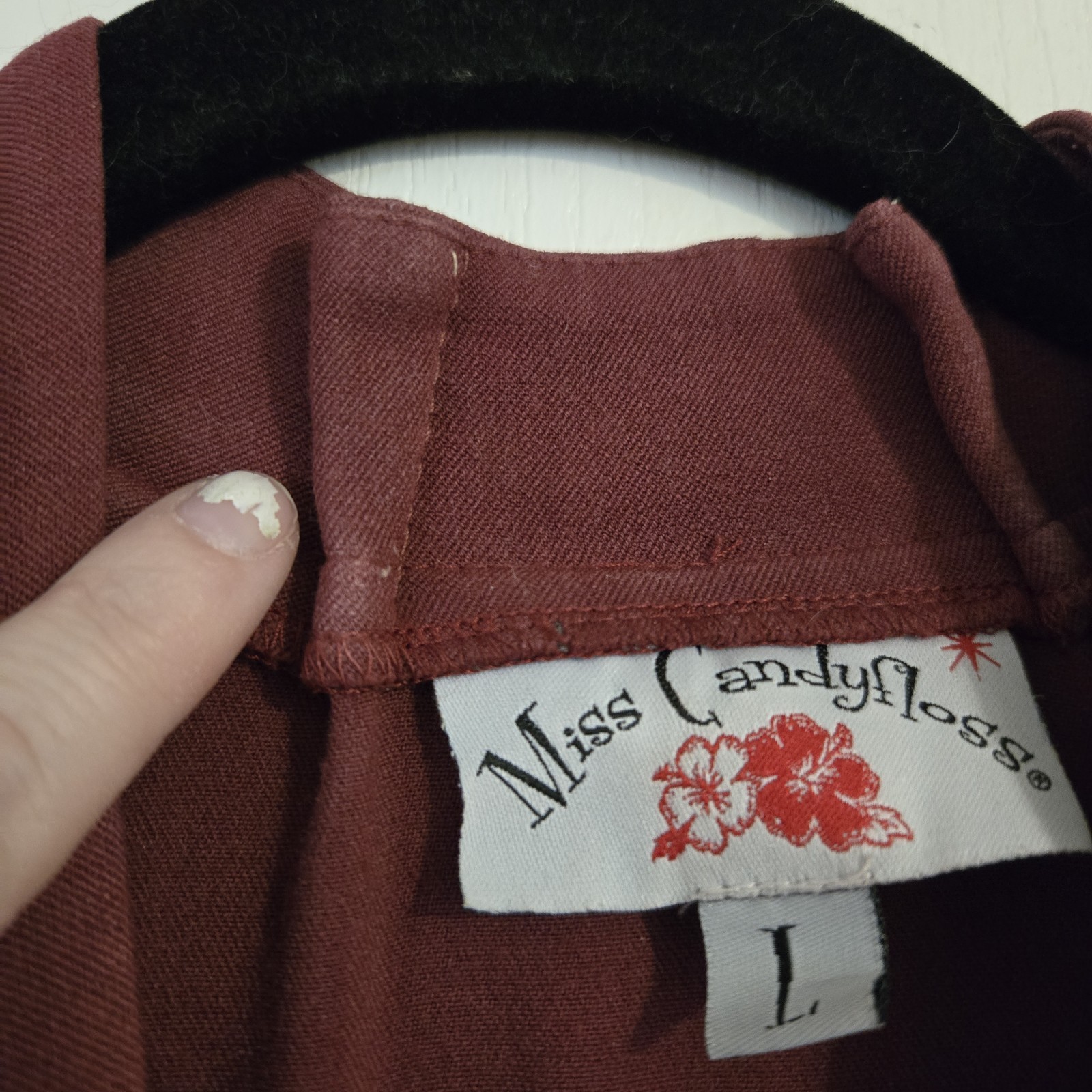 Miss Candyfloss Jumpsuit Burgandy Size Large